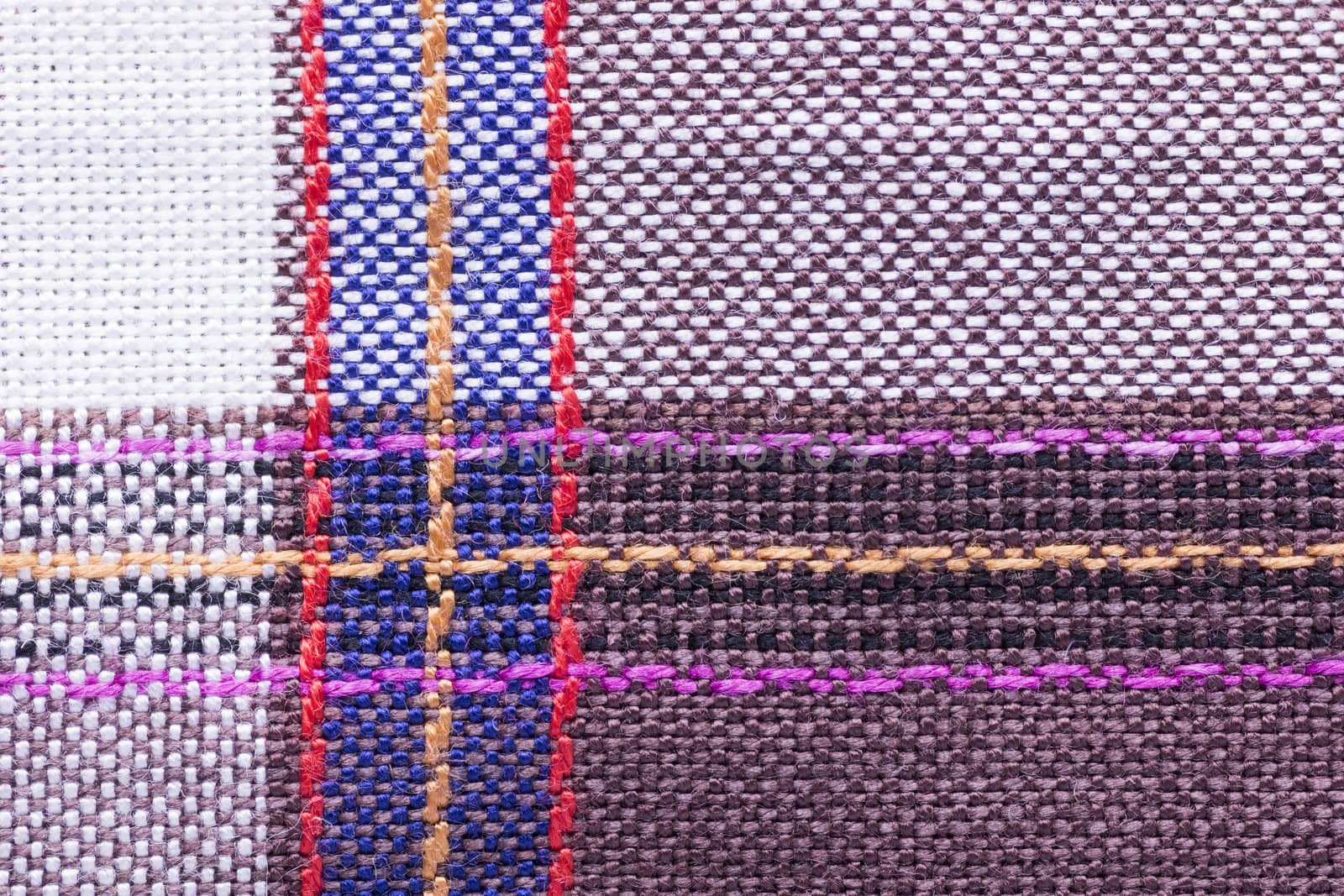 Close up shot of vintage geometric fabric texture
