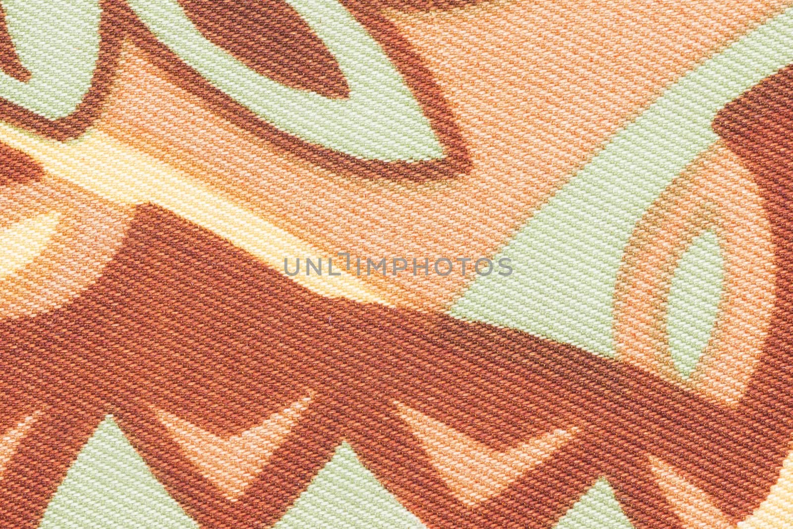 Close up shot of brown floral fabric texture