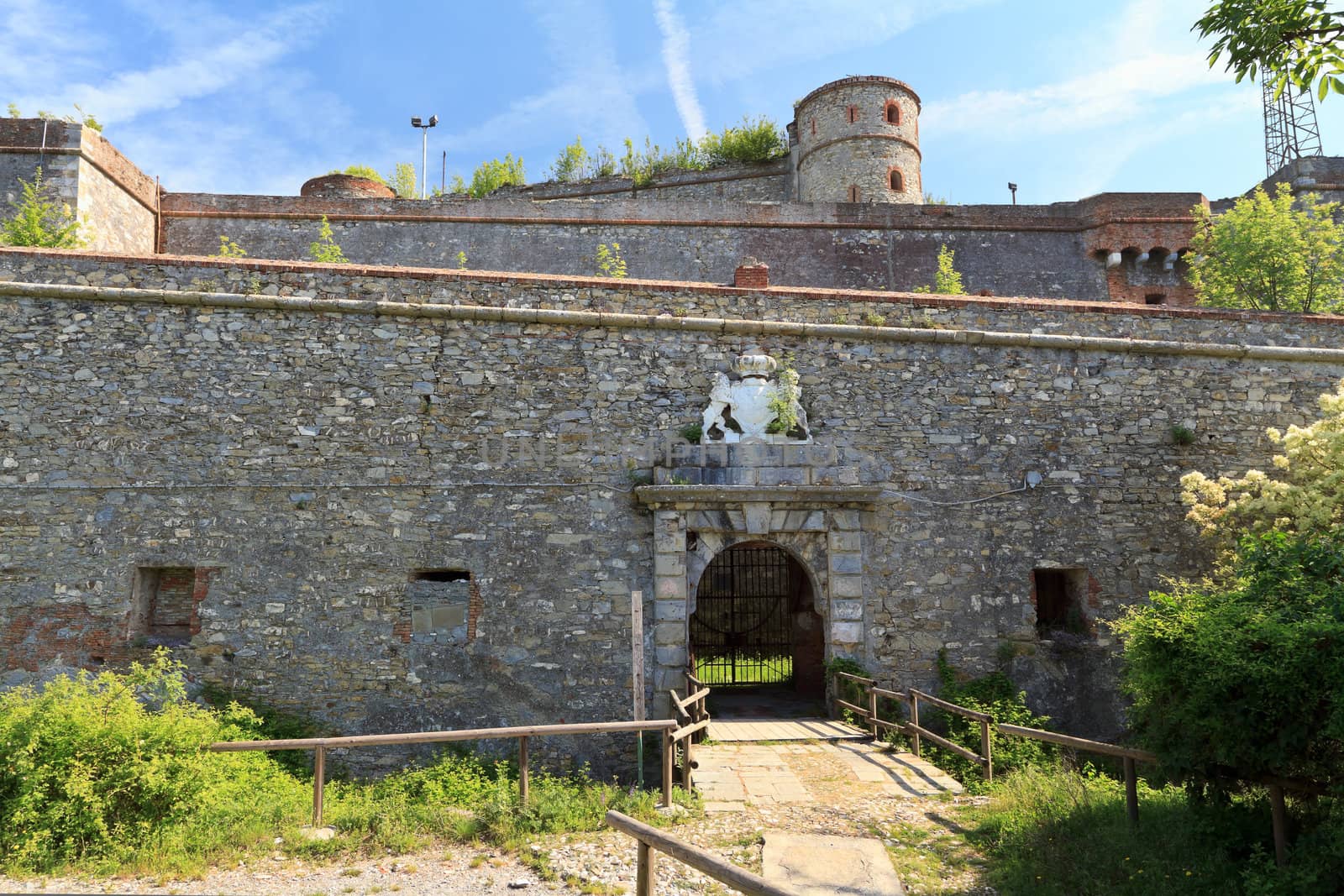 Sperone Castle is a medieval fortress built over Genova, Liguria, Italy