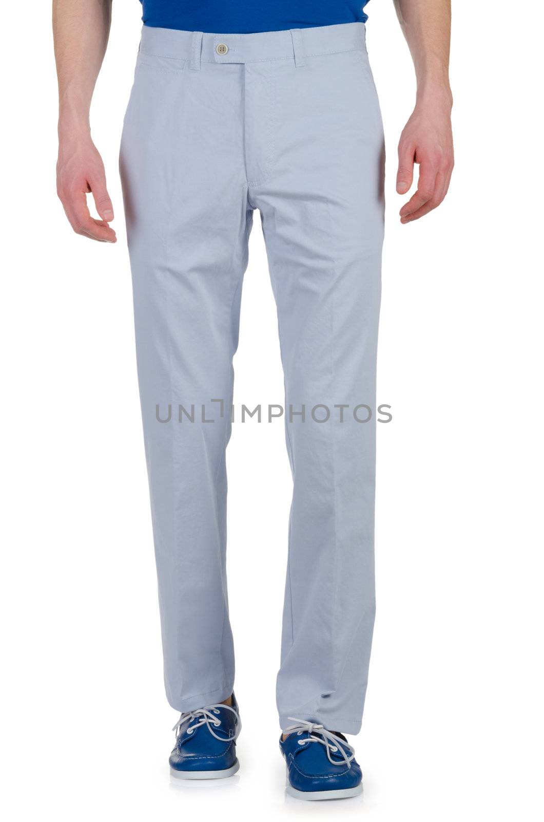 Fashion concept with trousers on white by Elnur