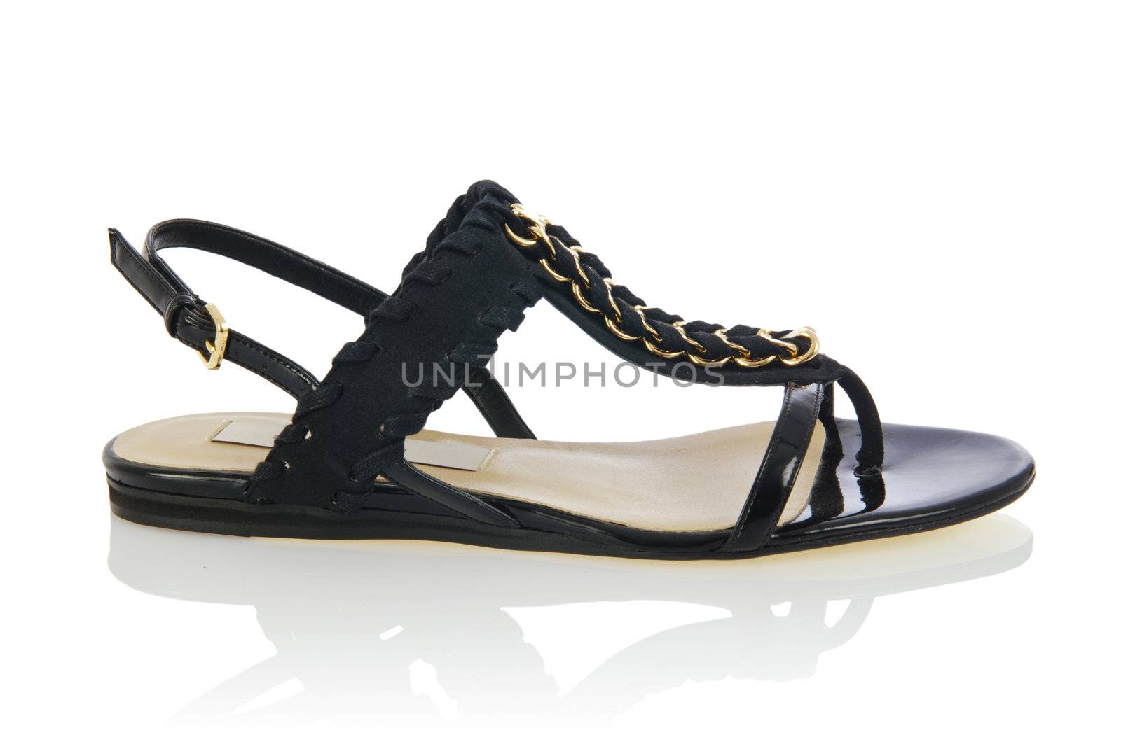 Woman sandals isolated on the white