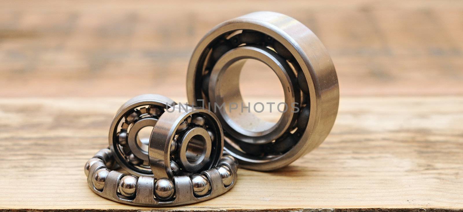 steel ball bearings on wooden table