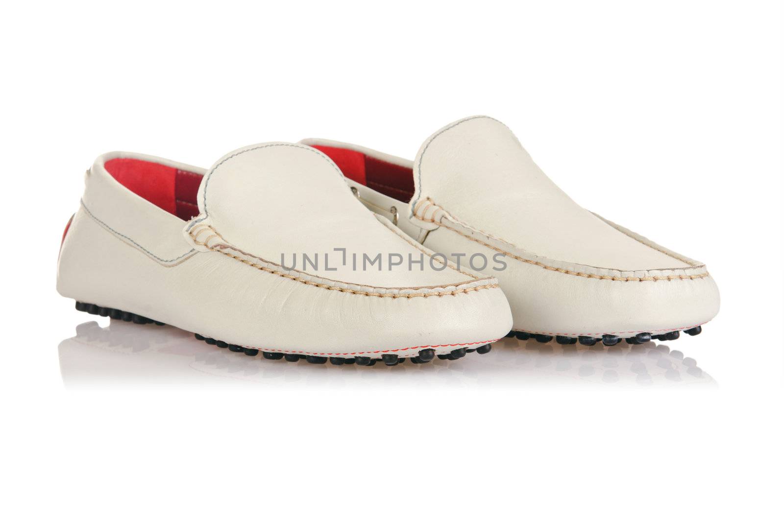 Fashion concept with male shoes on white