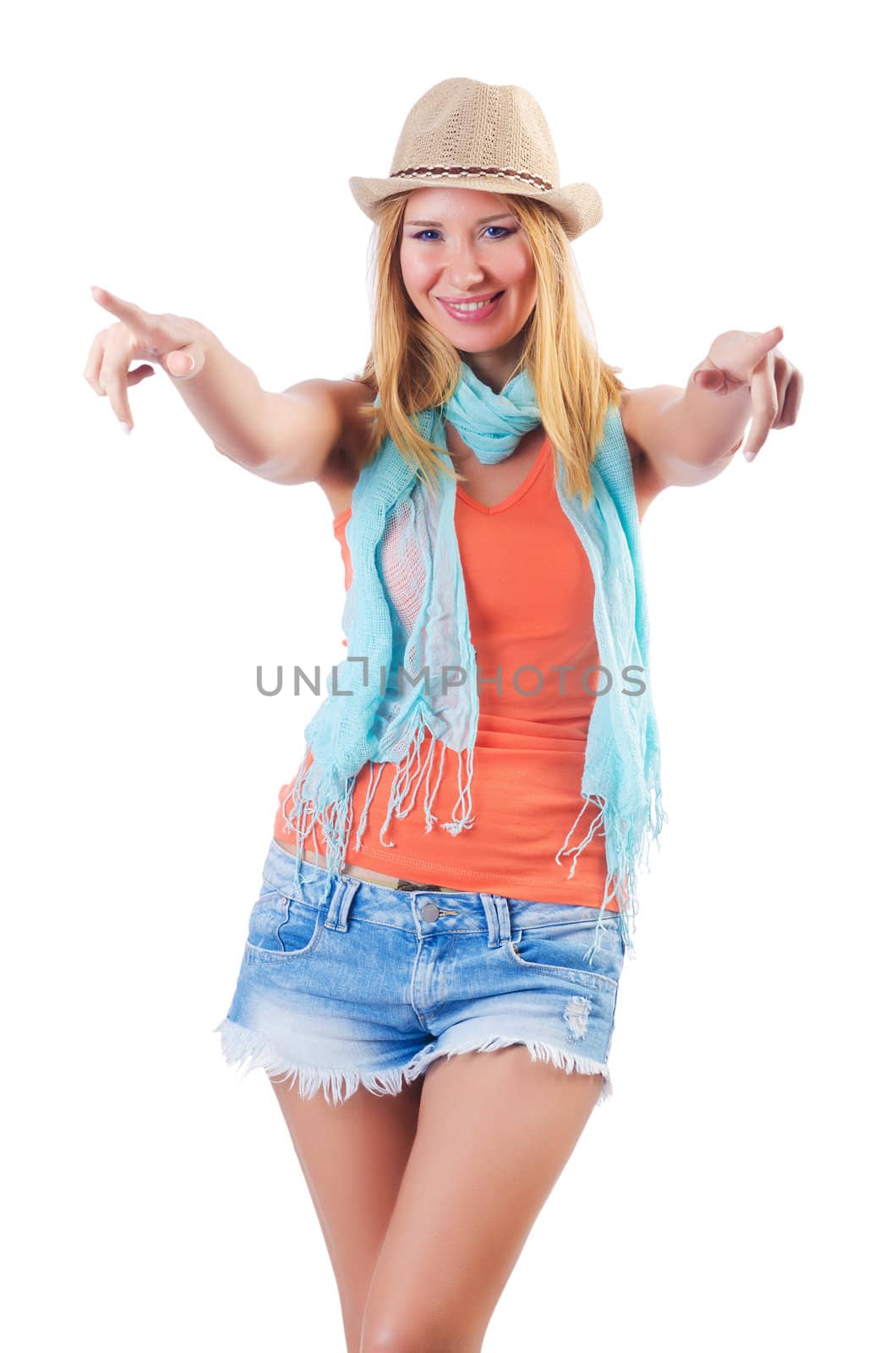 Happy attractive young woman ready for summer vacation by Elnur