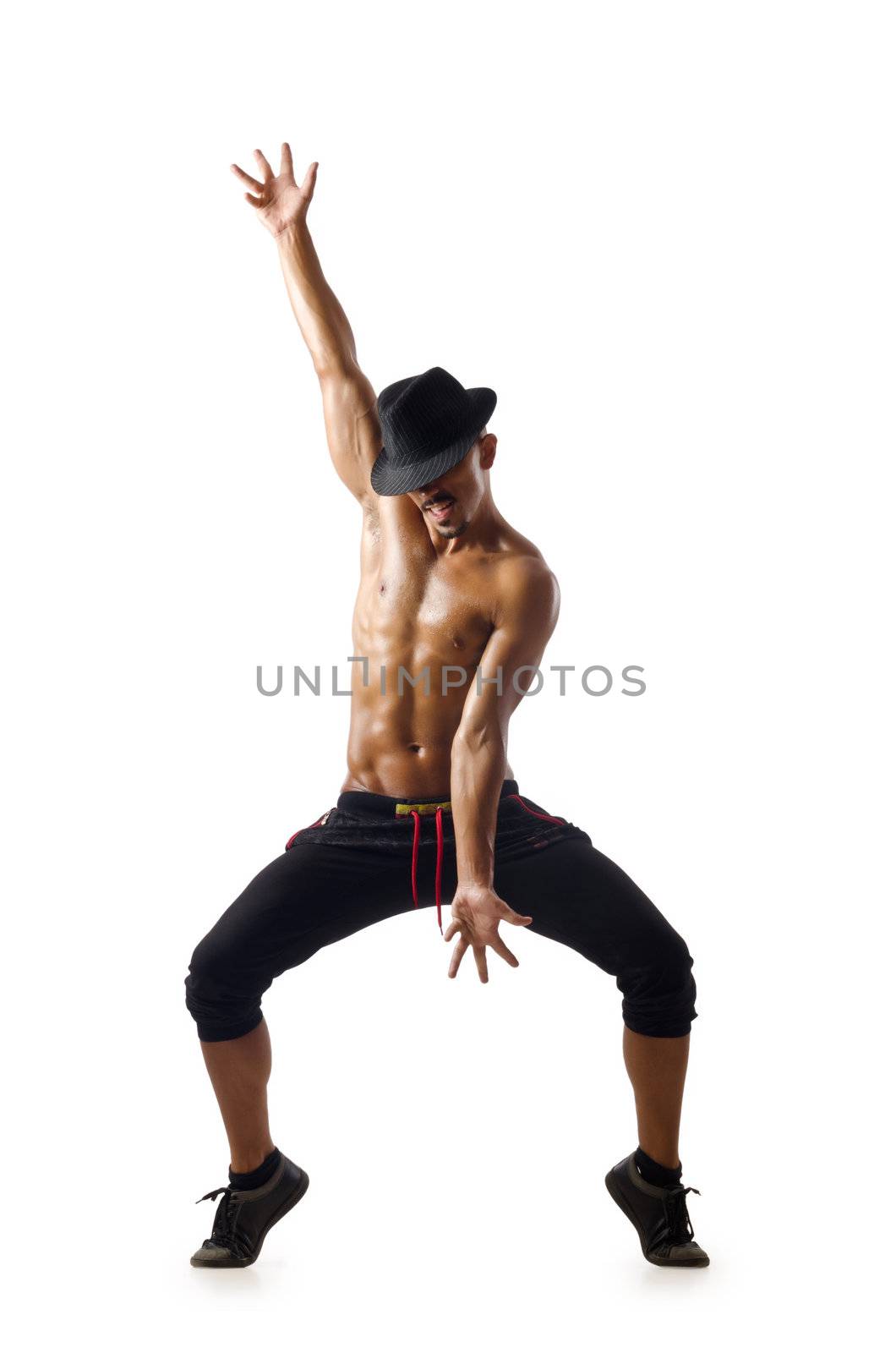Dancer isolated on the white