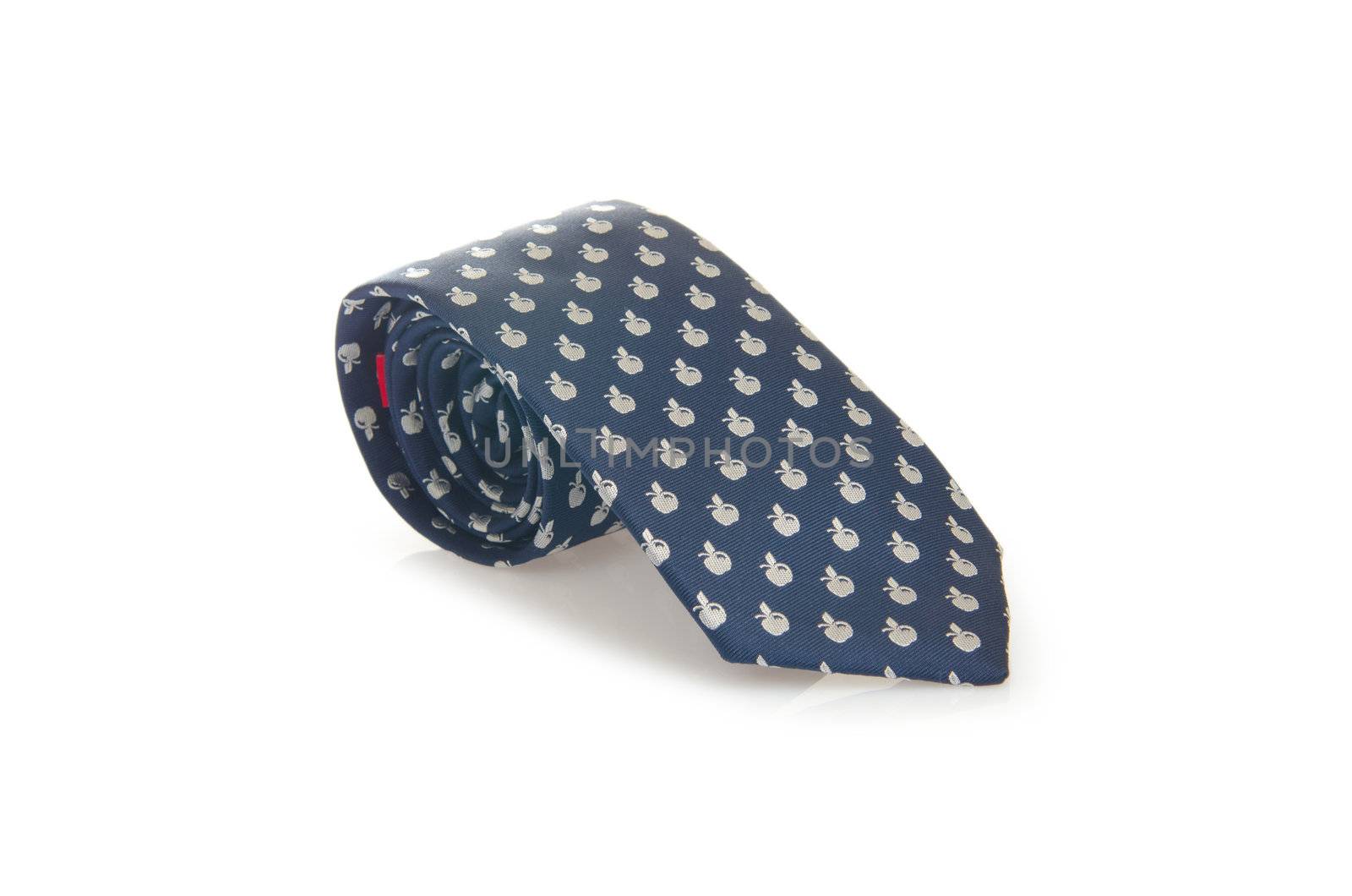 Elegant silk male tie ( necktie ) on white