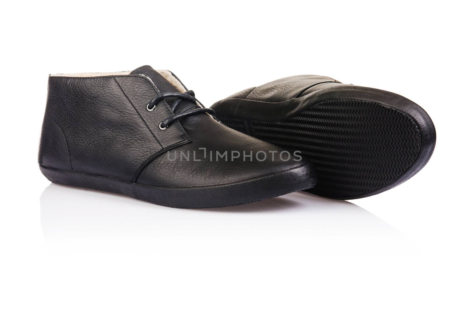 Fashion concept with male shoes on white by Elnur