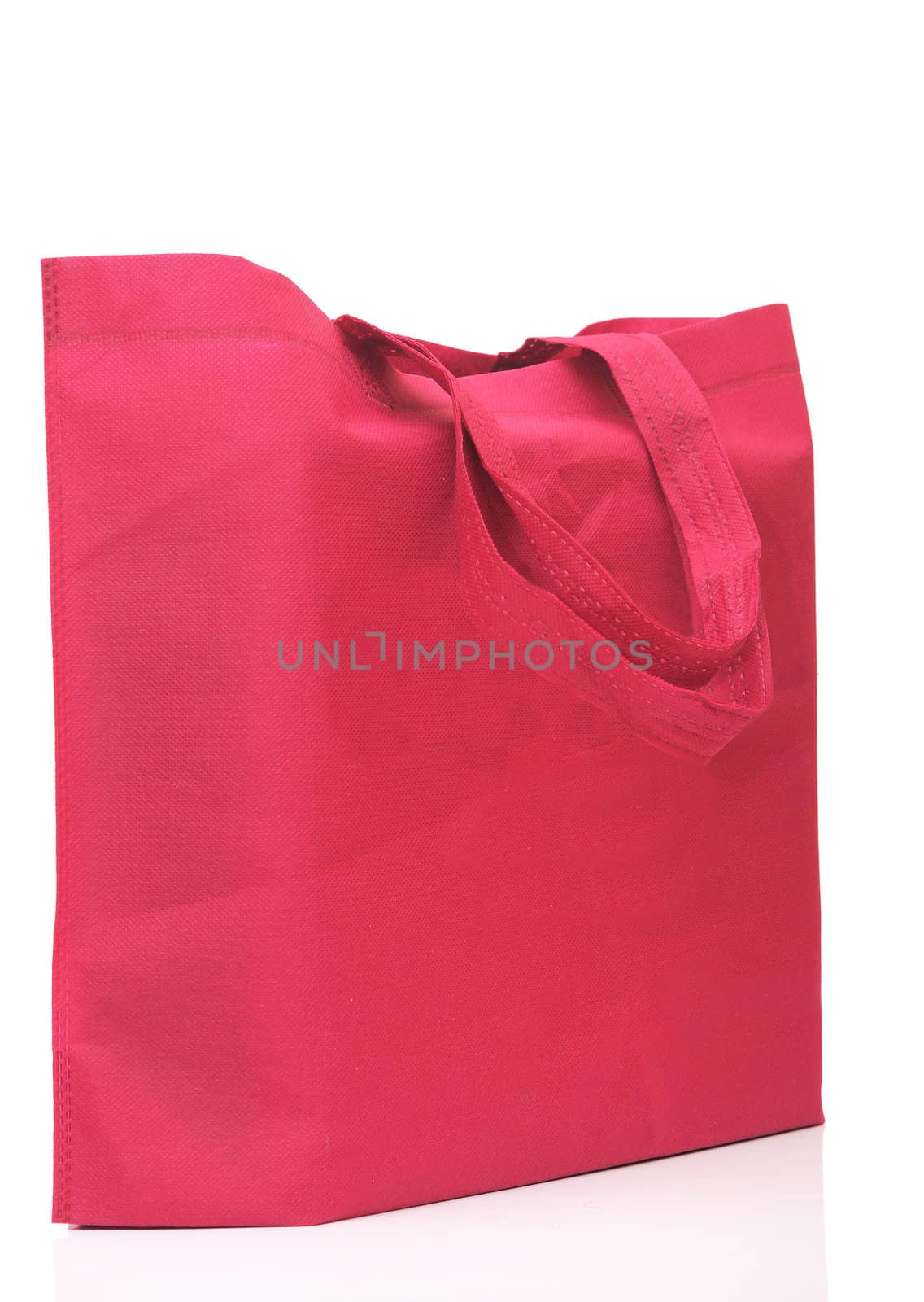 red bag on white background 