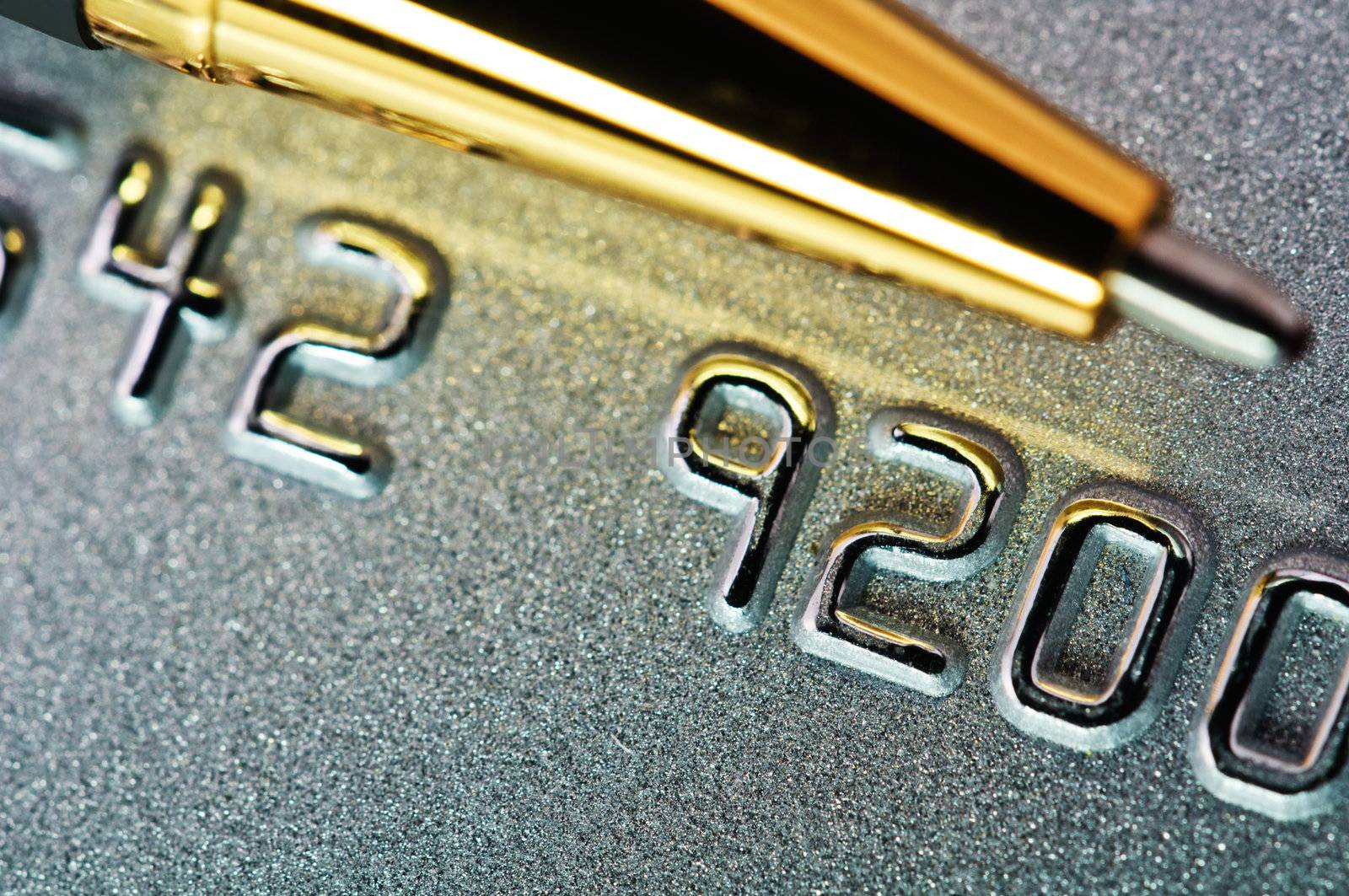 Close-up picture of a credit card as a background.