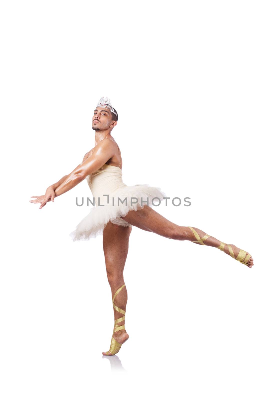 Muscular ballet performer in funny concept by Elnur