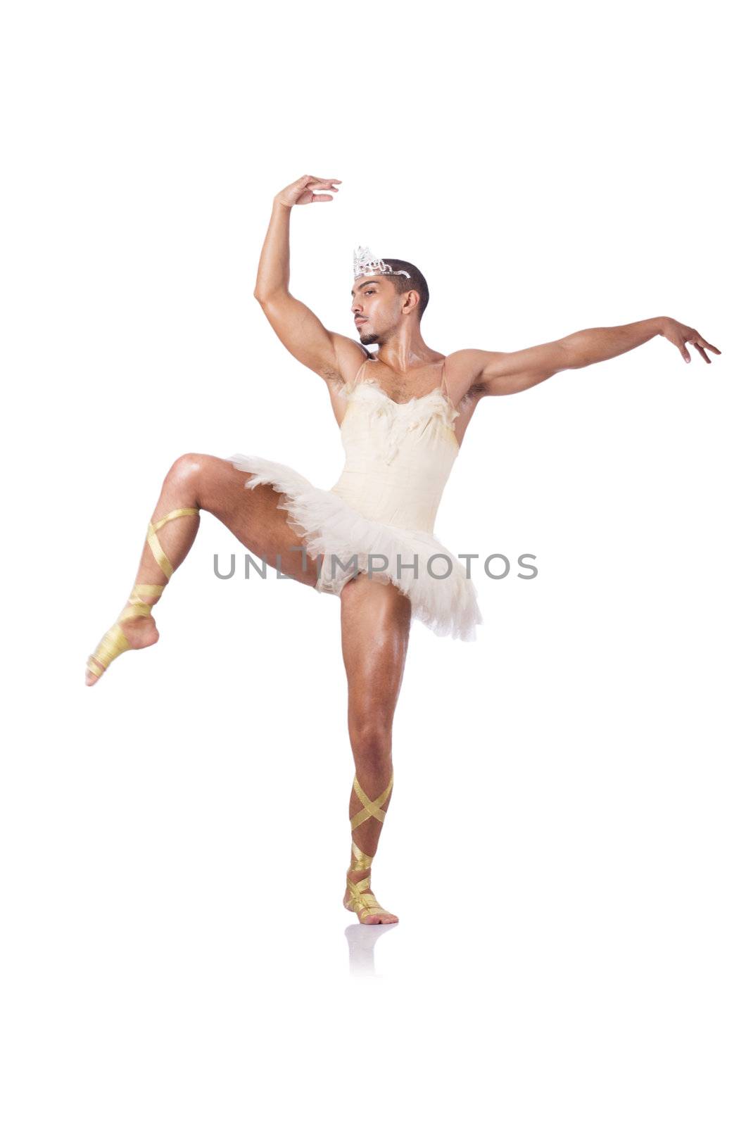 Muscular ballet performer in funny concept by Elnur