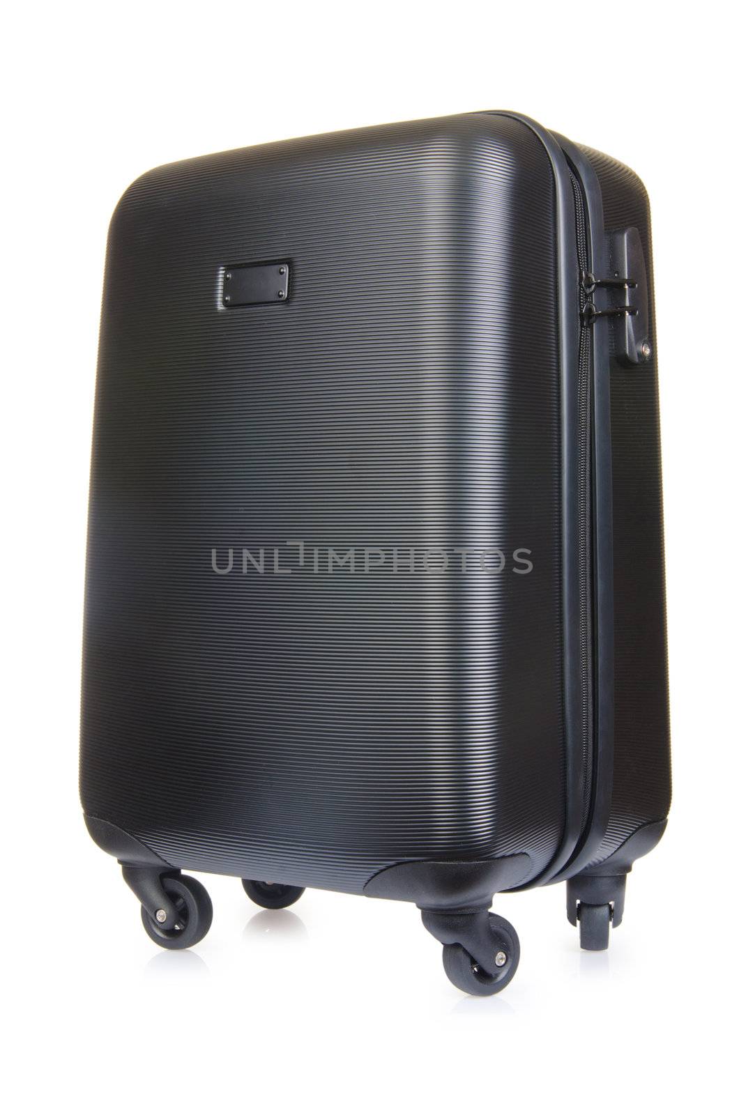 Travel luggage isolated on the white background