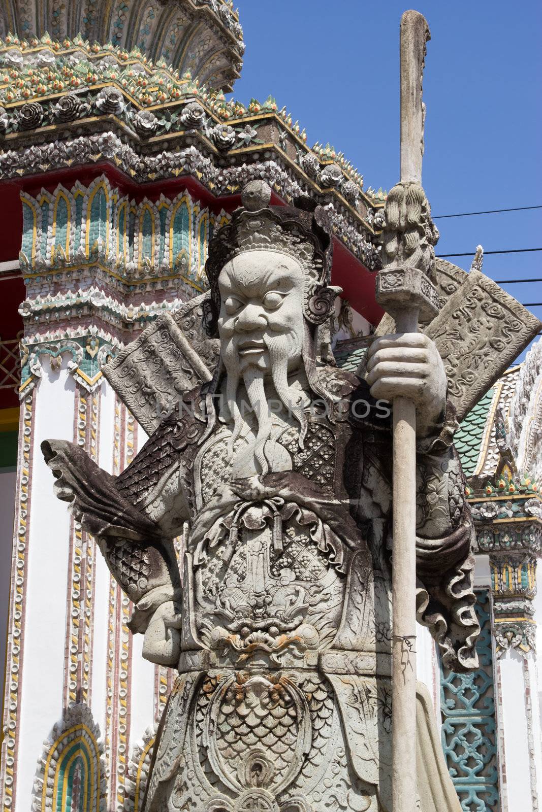 the ancient Chinese warrior statues at thailand.