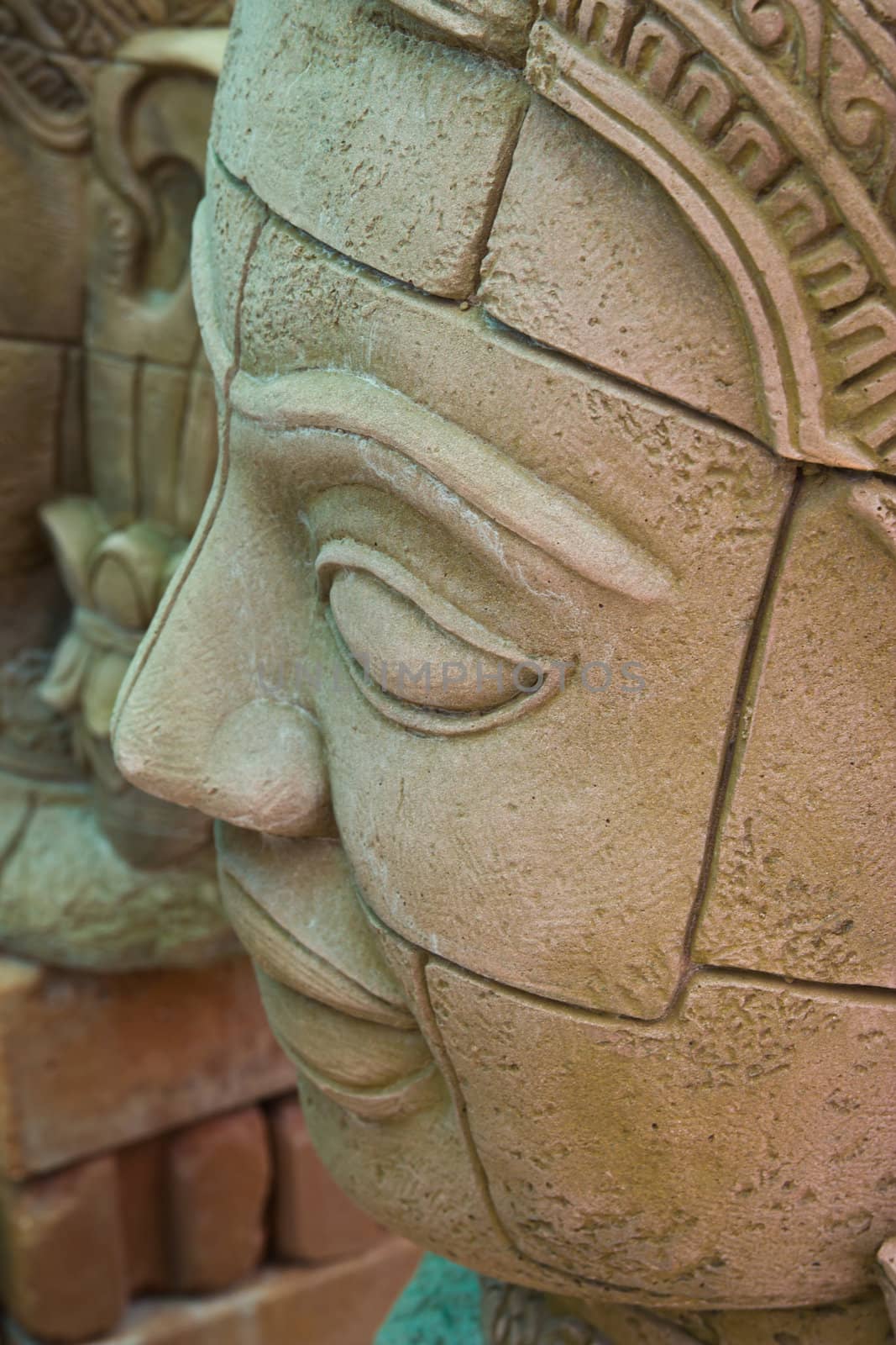 old Stone Buddha Statue at thailand.