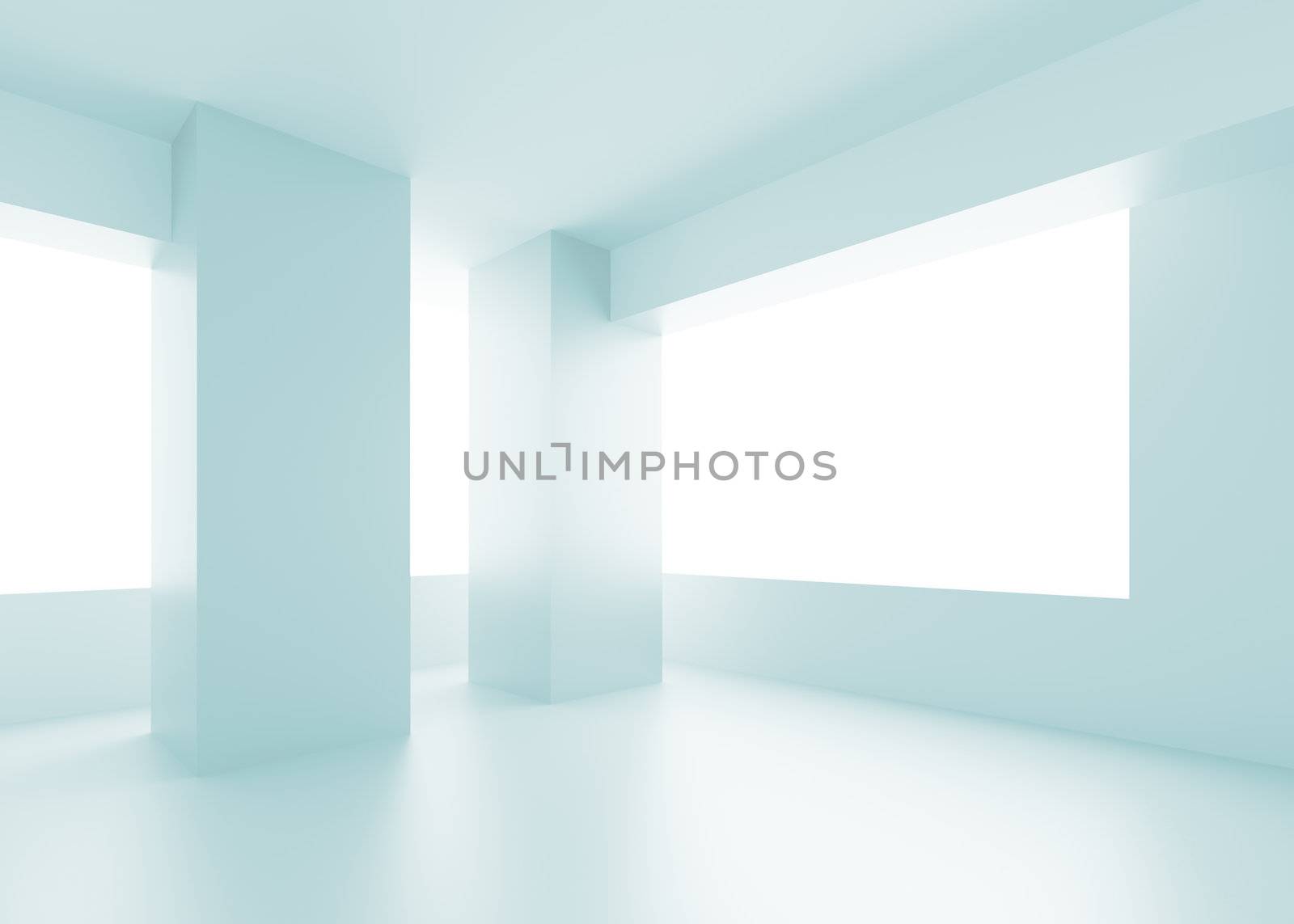 3d Illustration of White Empty Room