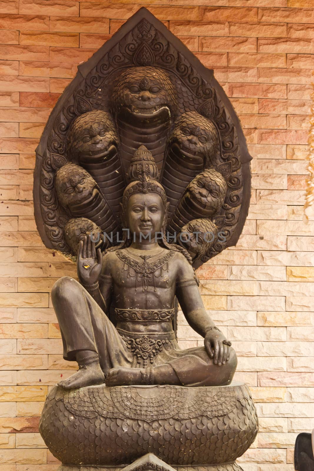 old Stone Buddha Statue at thailand by wasan_gredpree