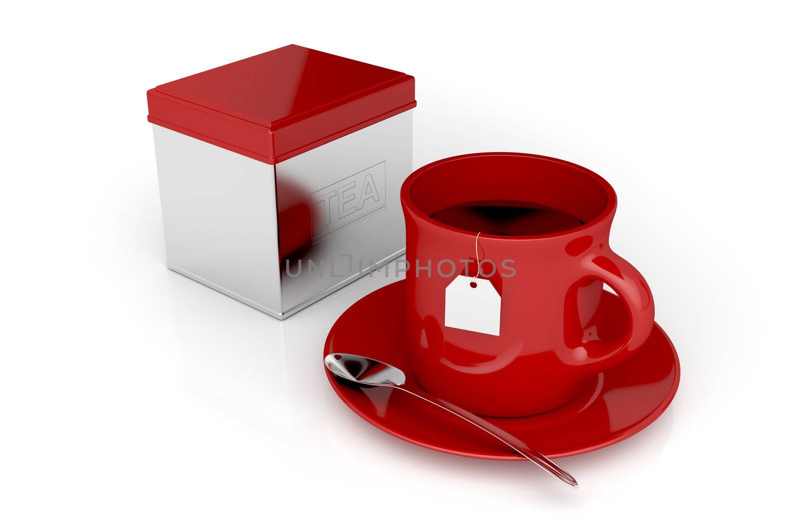 Tea cup and metal box by magraphics