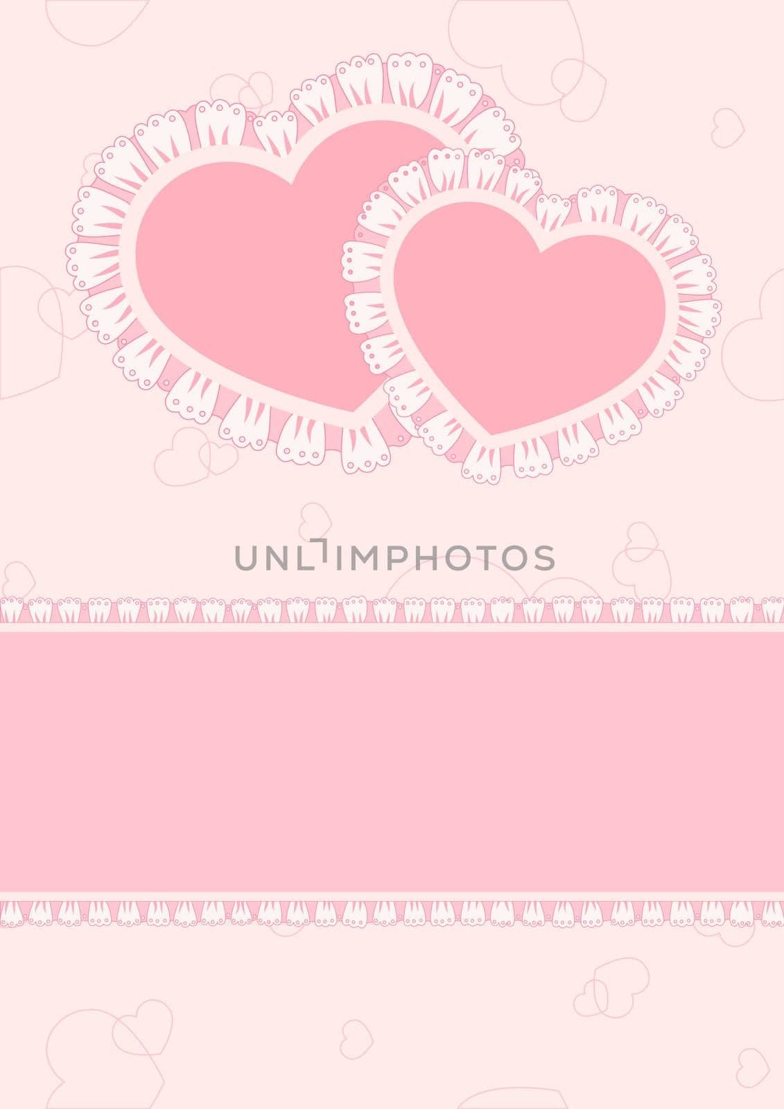 Greeting card with heart and place for text on the various holidays