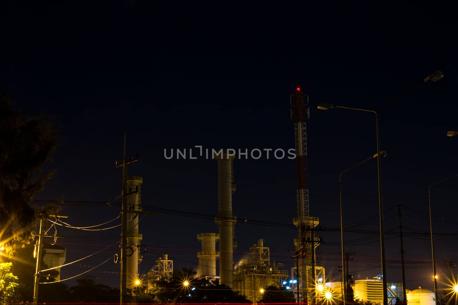 oil Refinery plant with Power generator at chalburi thailand