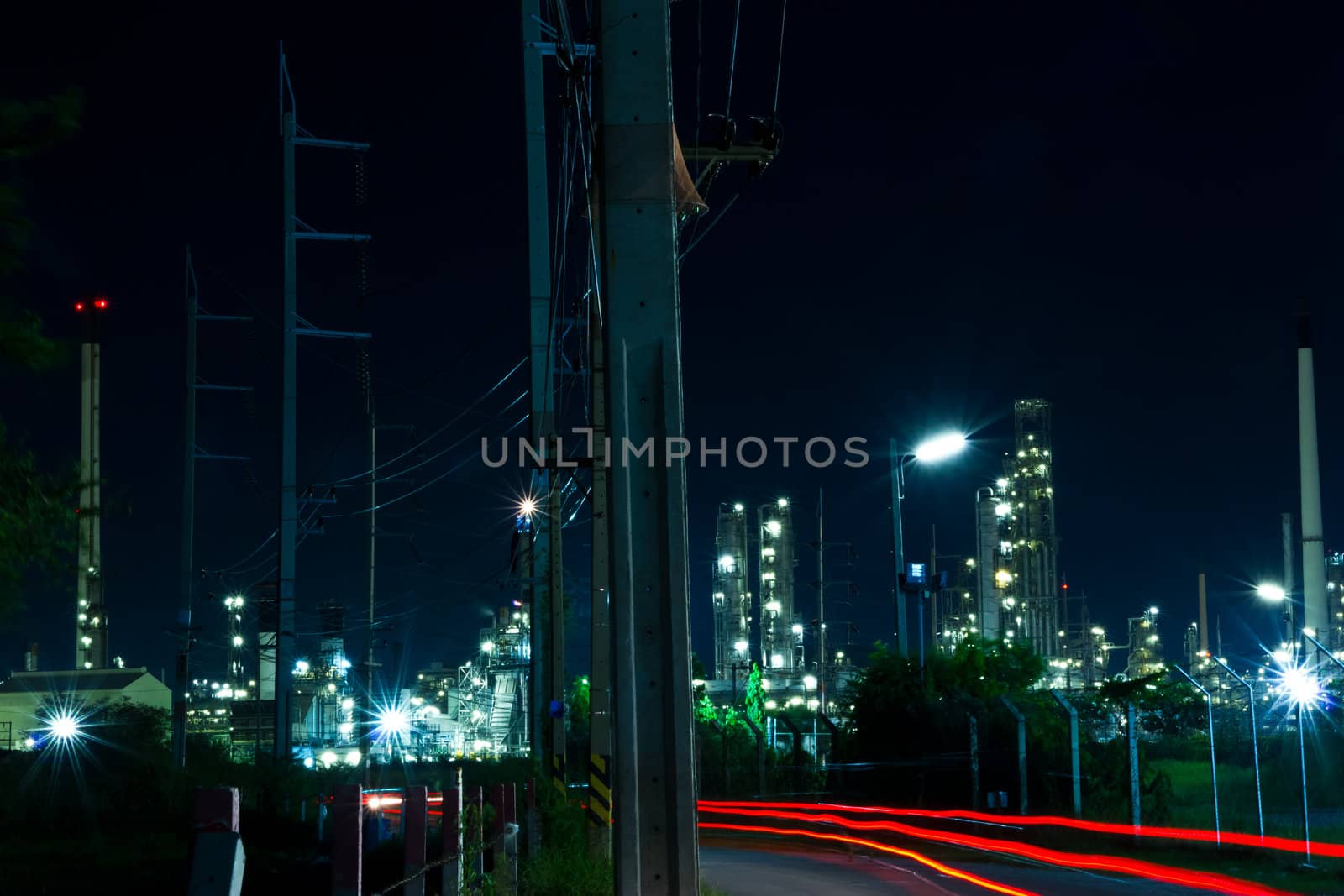 oil Refinery plant with Power generator at chalburi thailand by wasan_gredpree