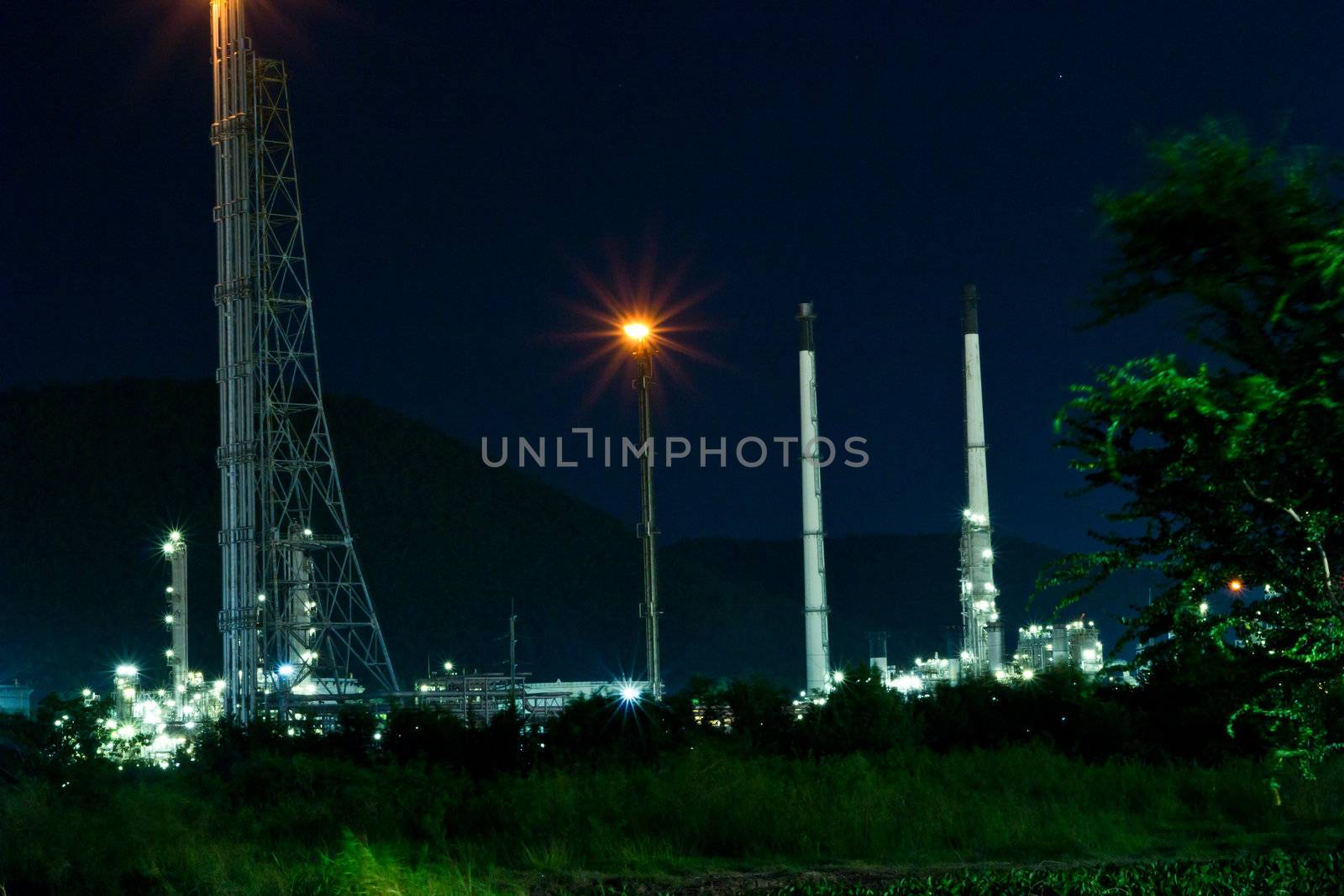 oil Refinery plant with Power generator at chalburi thailand