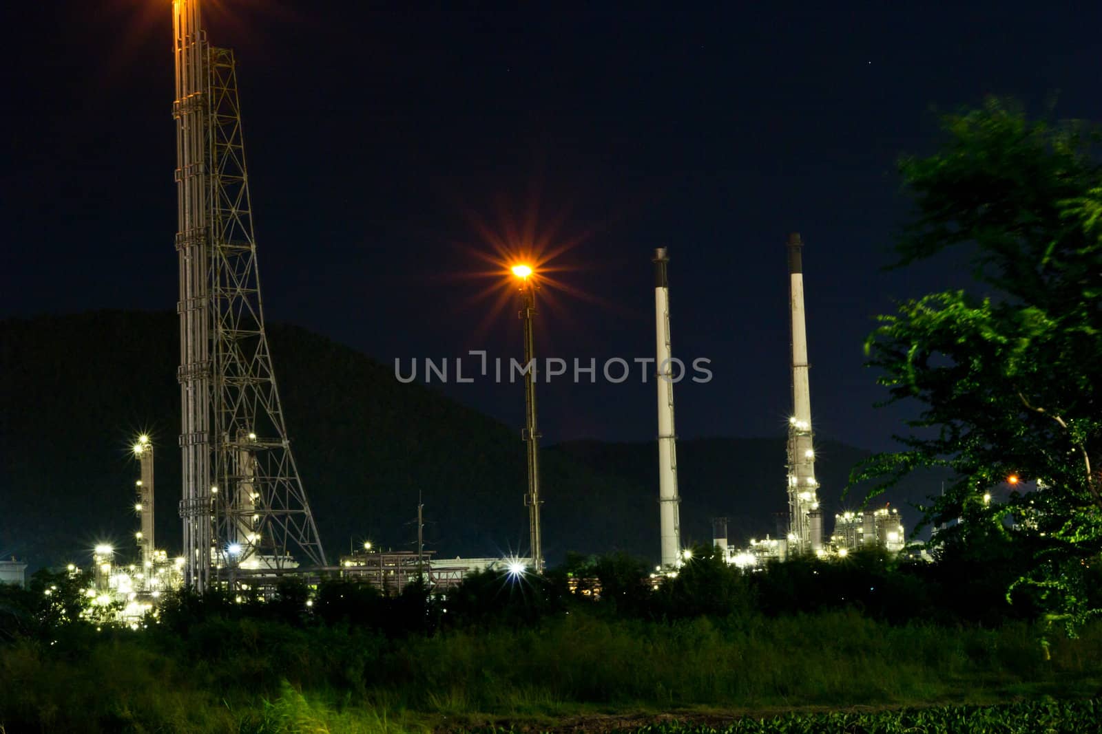 oil Refinery plant with Power generator at chalburi thailand by wasan_gredpree