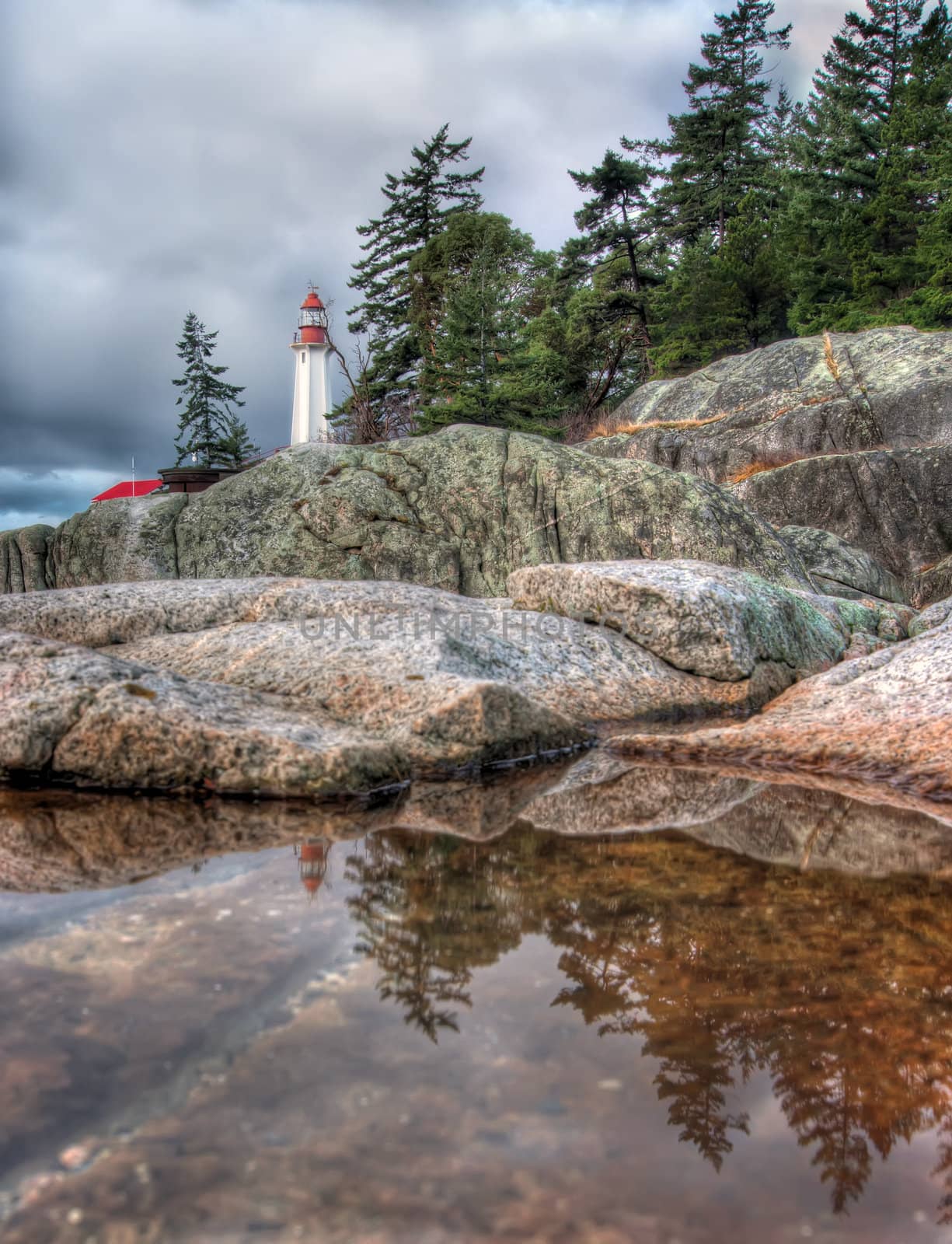 Lighthouse Reflection in Small Tidal Pool by JamesWheeler
