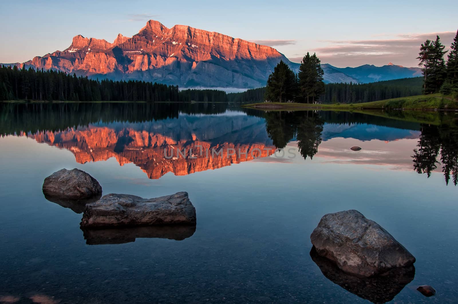 Mountain Reflection in Lake Minnewanka by JamesWheeler