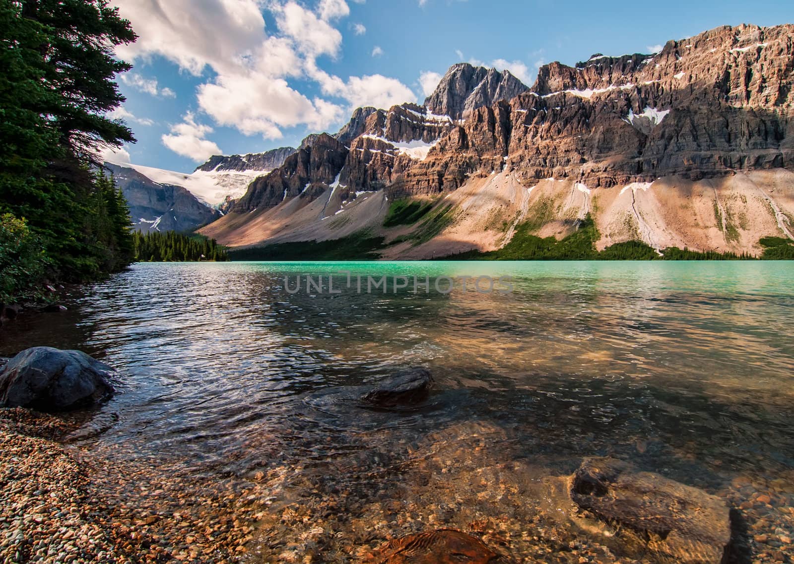 Icefields Parkway Bow Lake With Mountains by JamesWheeler