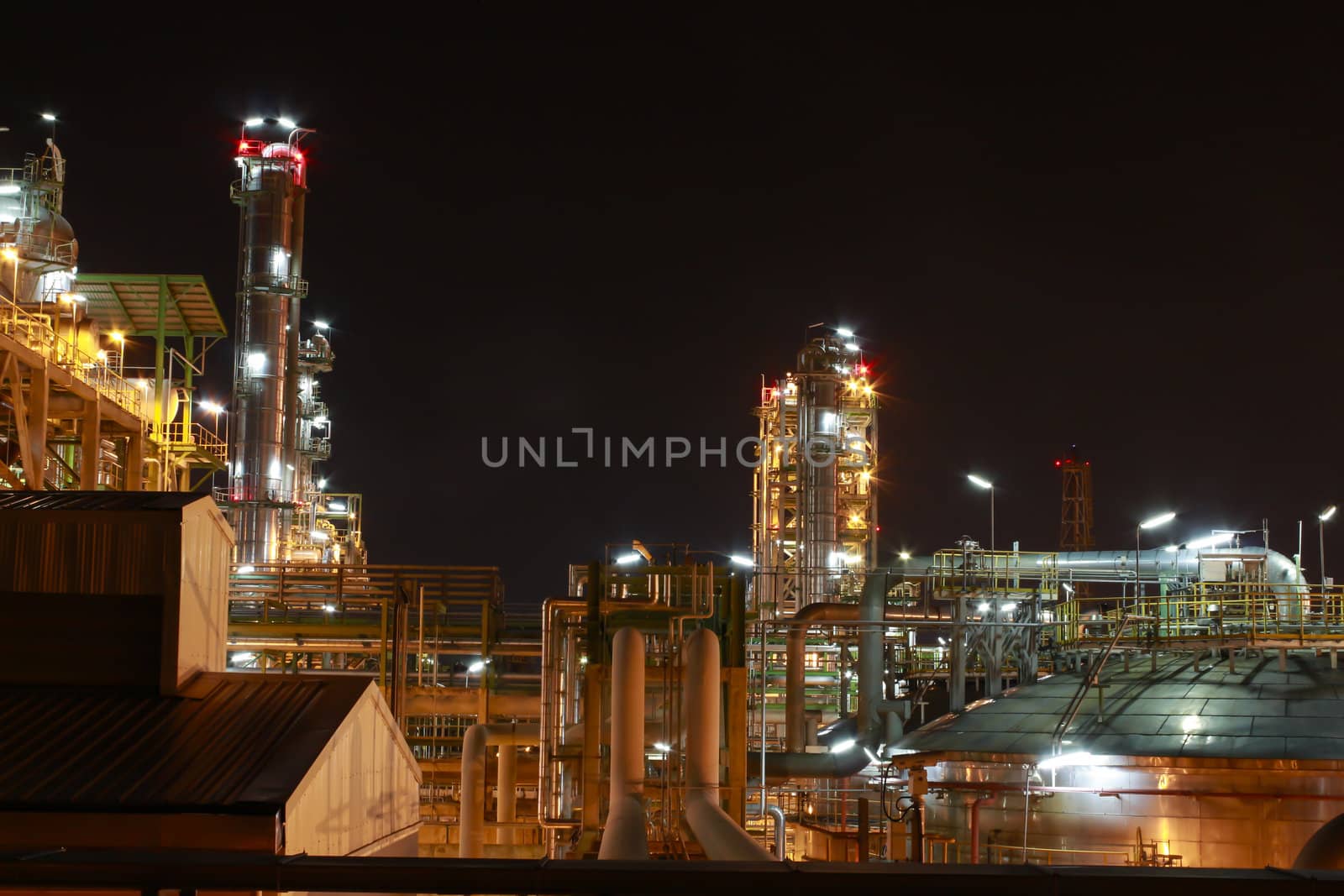  Night scene of Petro and chemica factory - Eastern of Thailand