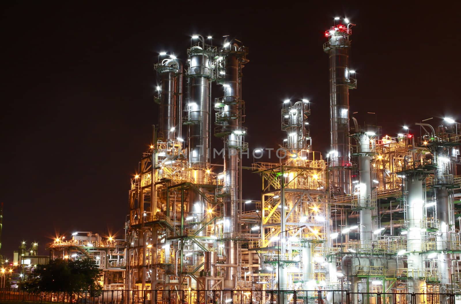  Night scene of Petro and chemica factory - Eastern of Thailand
