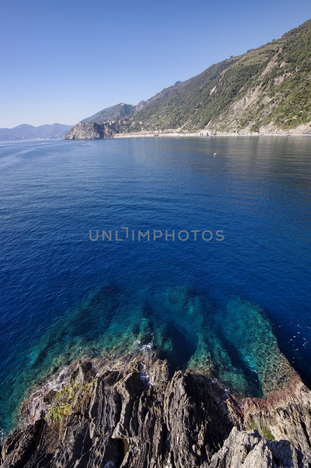 Mediterranean sea and coast of Italy Cinque Terre National Park