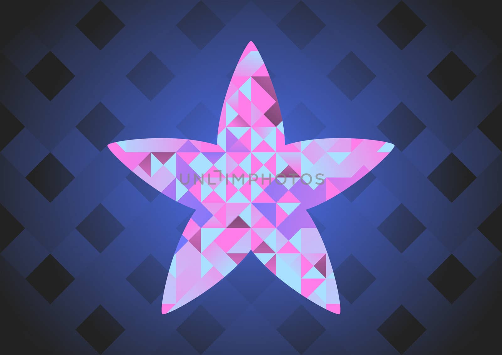 Vector Illustration of Star Made of Geometric Shapes