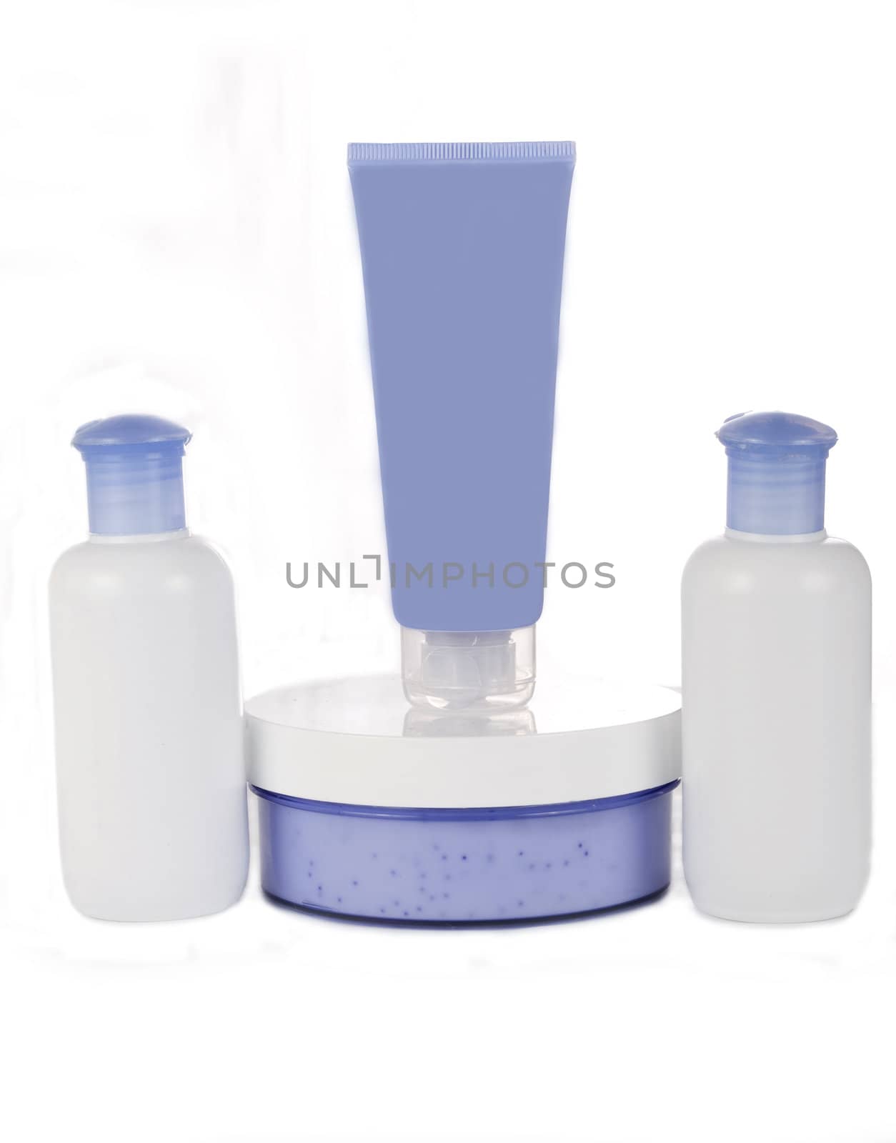 Cosmetic bottles isolated in white backround
