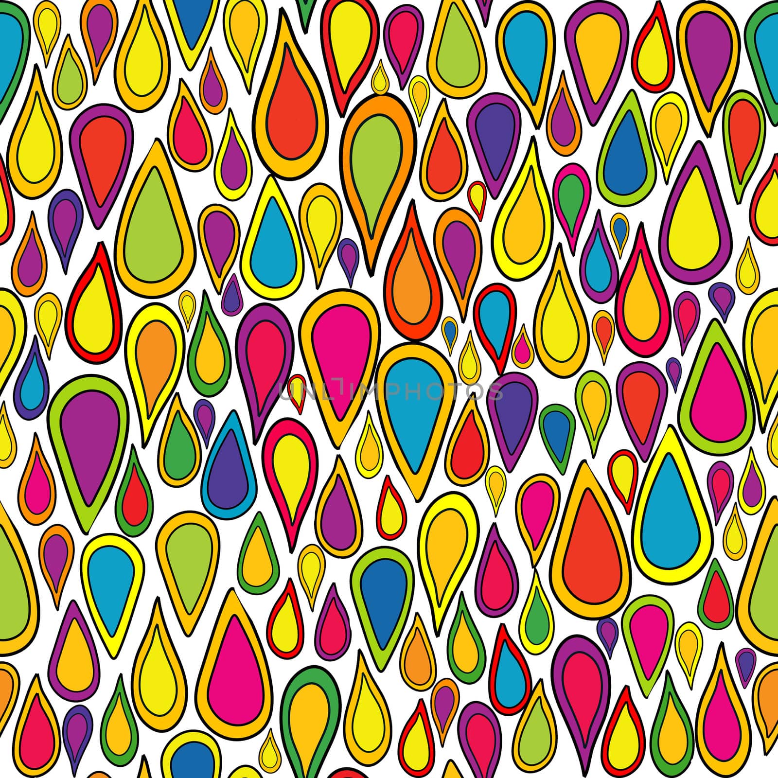 Cute background for kids with colored teardrops