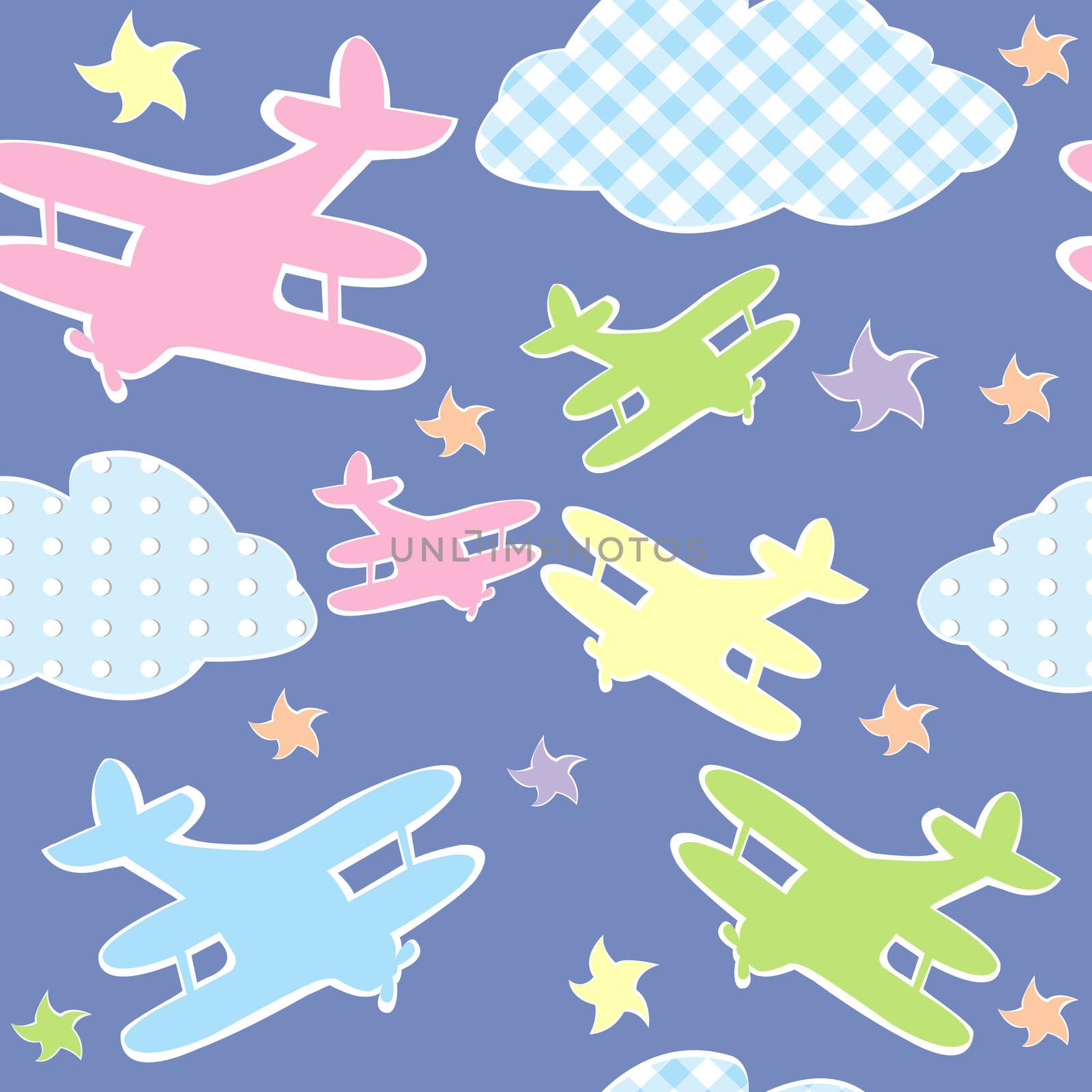 Background for kids with toy planes