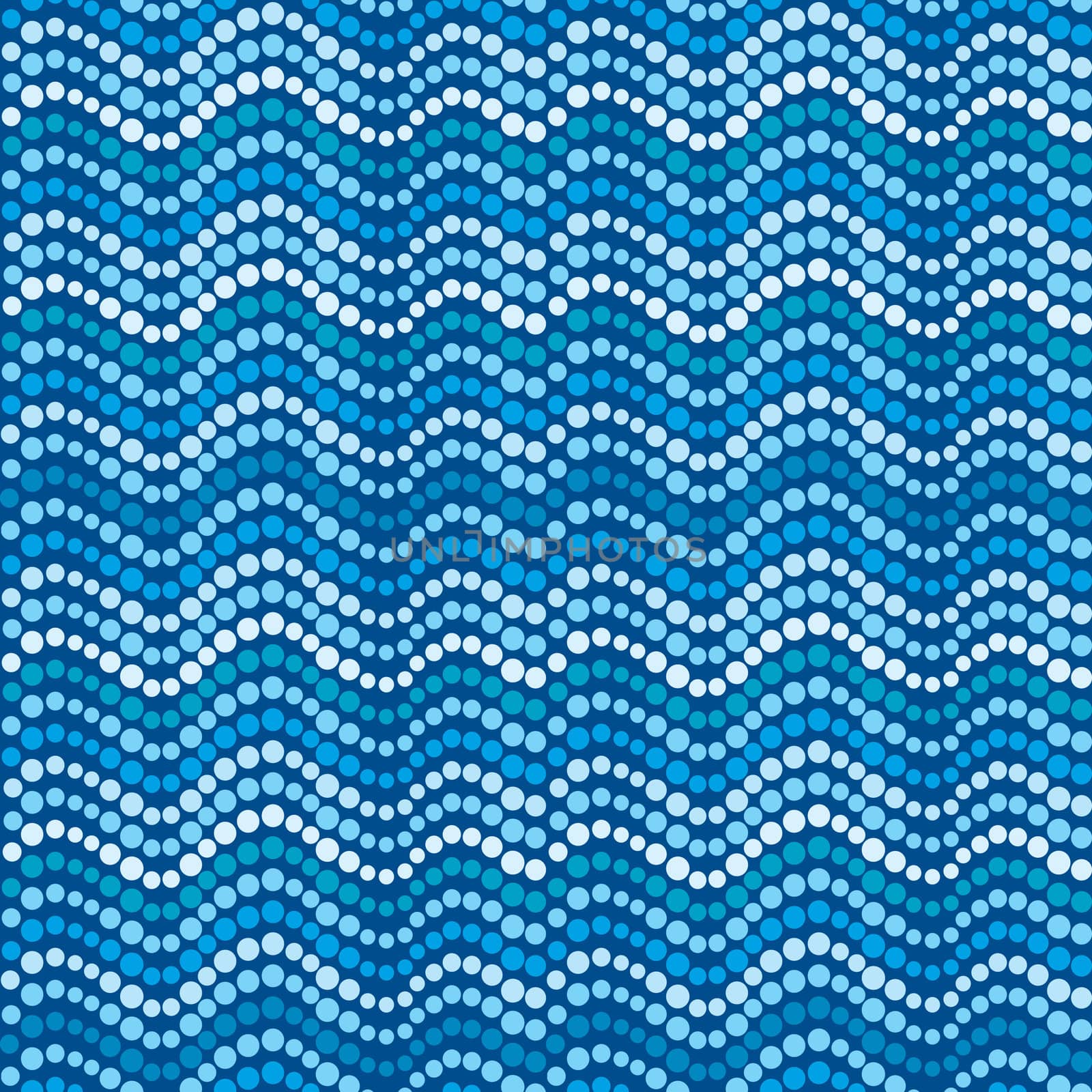 Dotted waves, abstract blue dotted pattern