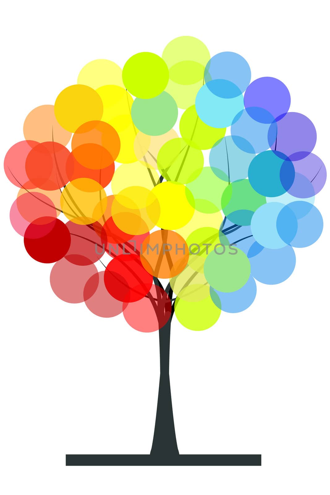 Rainbow colors tree