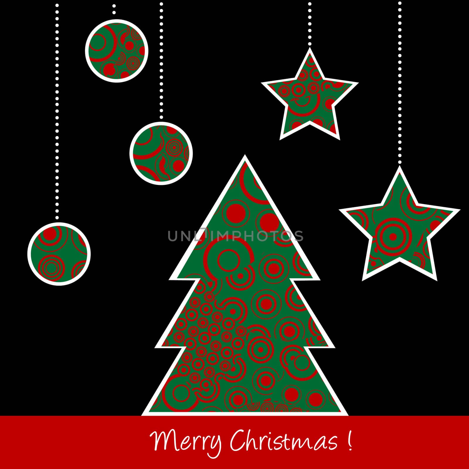 Christmas card with stylized tree by hibrida13