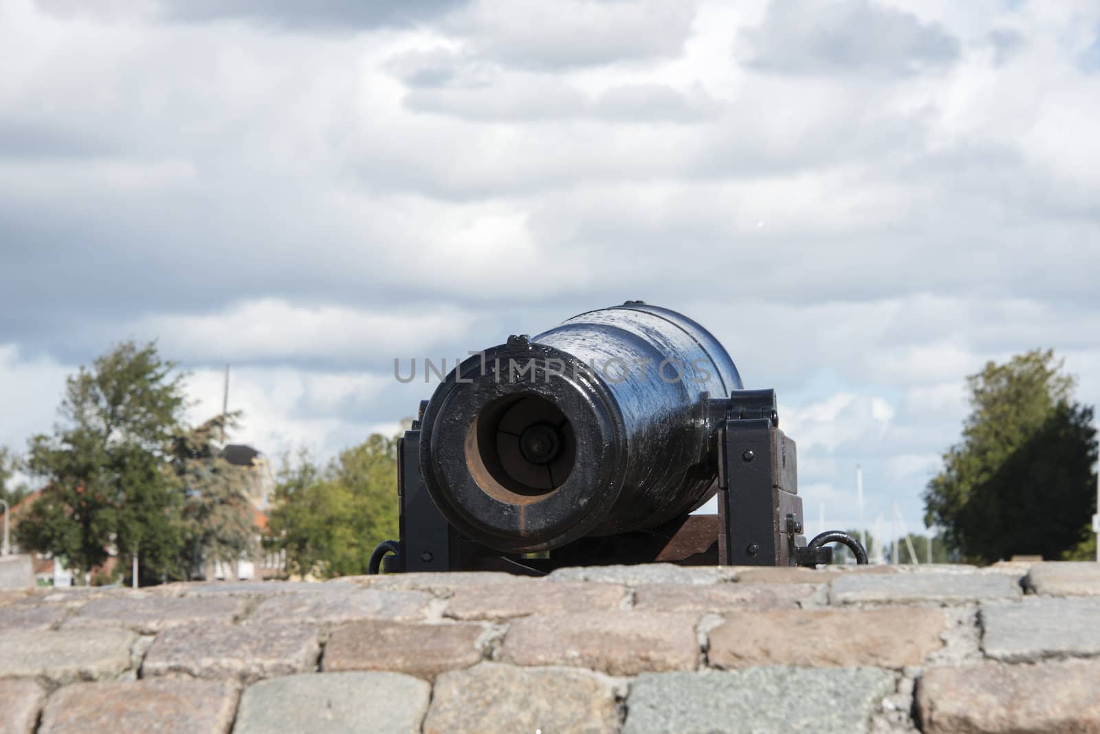 old ancient cannon  in Hellevoetsluis Netherlands