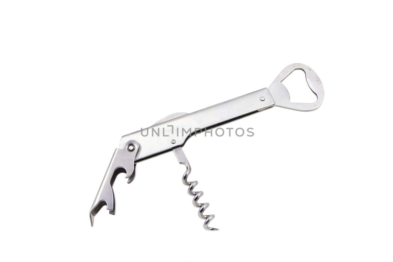 Metal corkscrew on white background by huntz