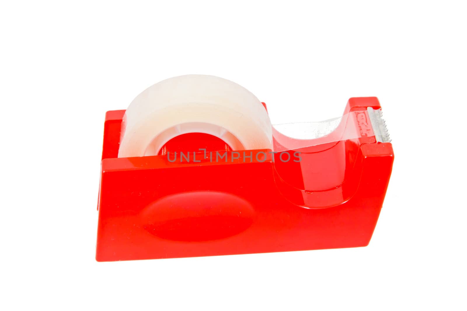 Close up view of the transparent tape dispenser, sellotape