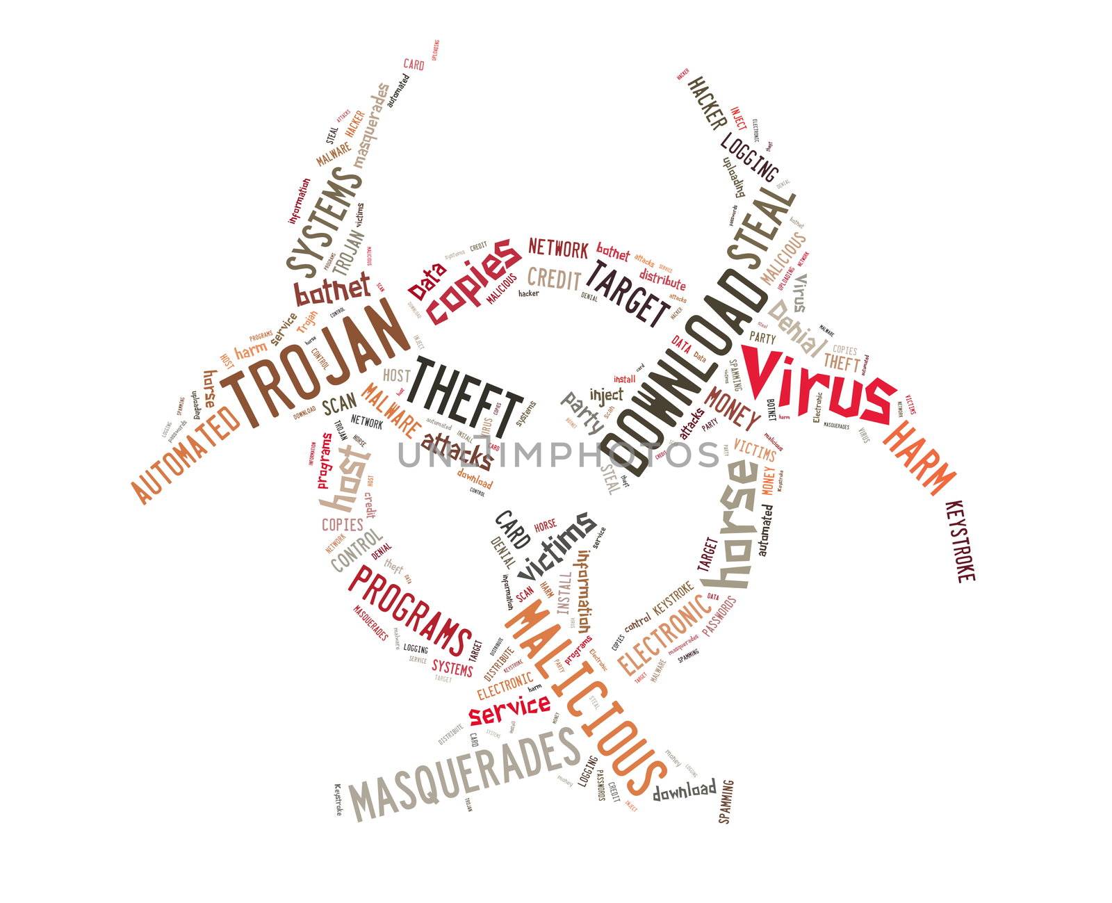 Background illustration of computer trojan horse virus by huntz