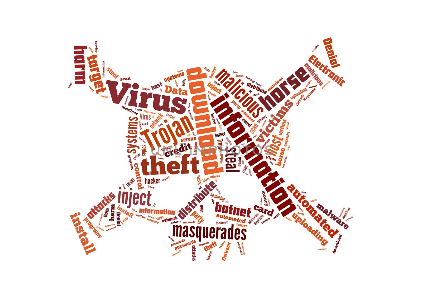 Background illustration of computer trojan horse virus by huntz