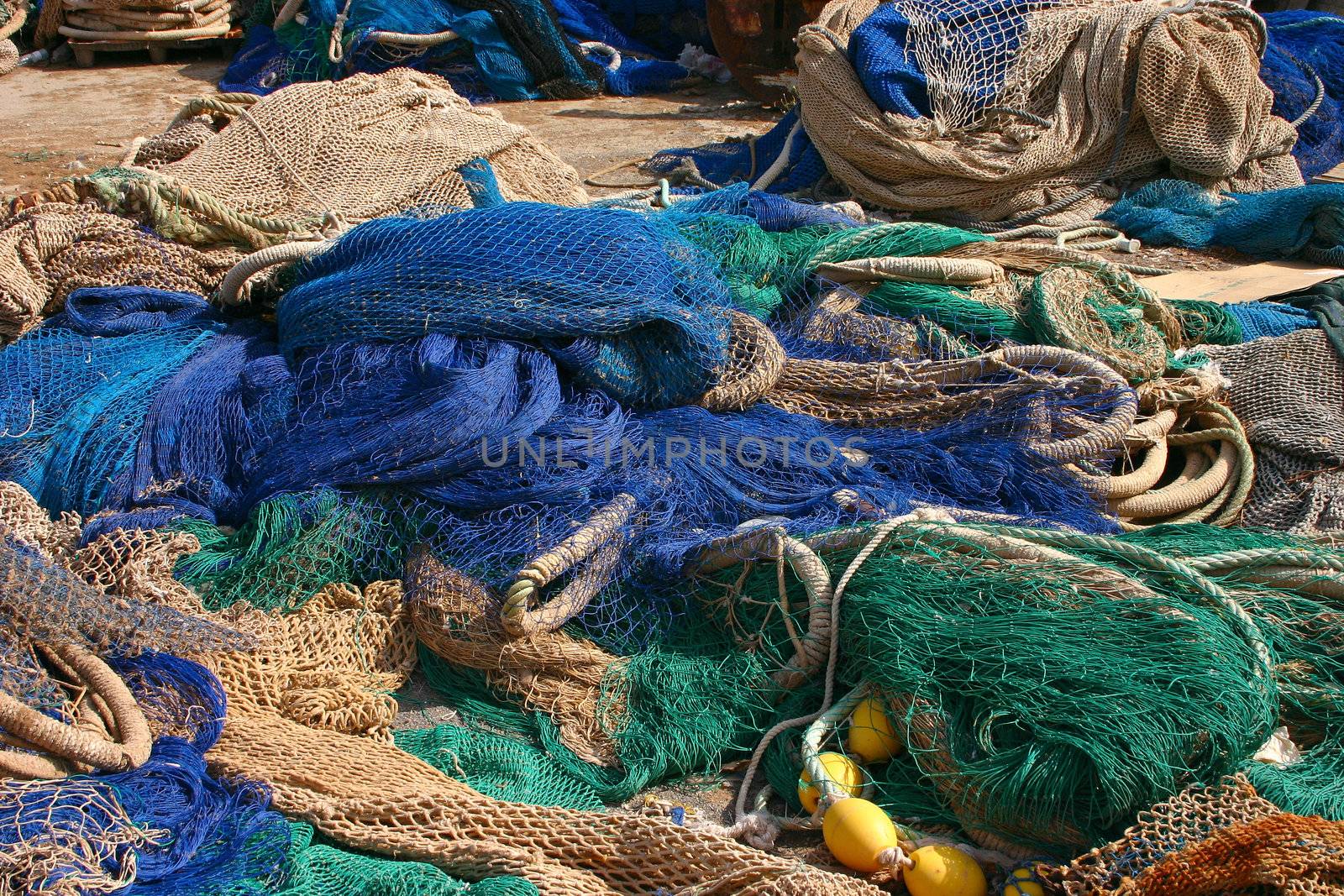 Fishing nets at the harbour of Calpe - Spain