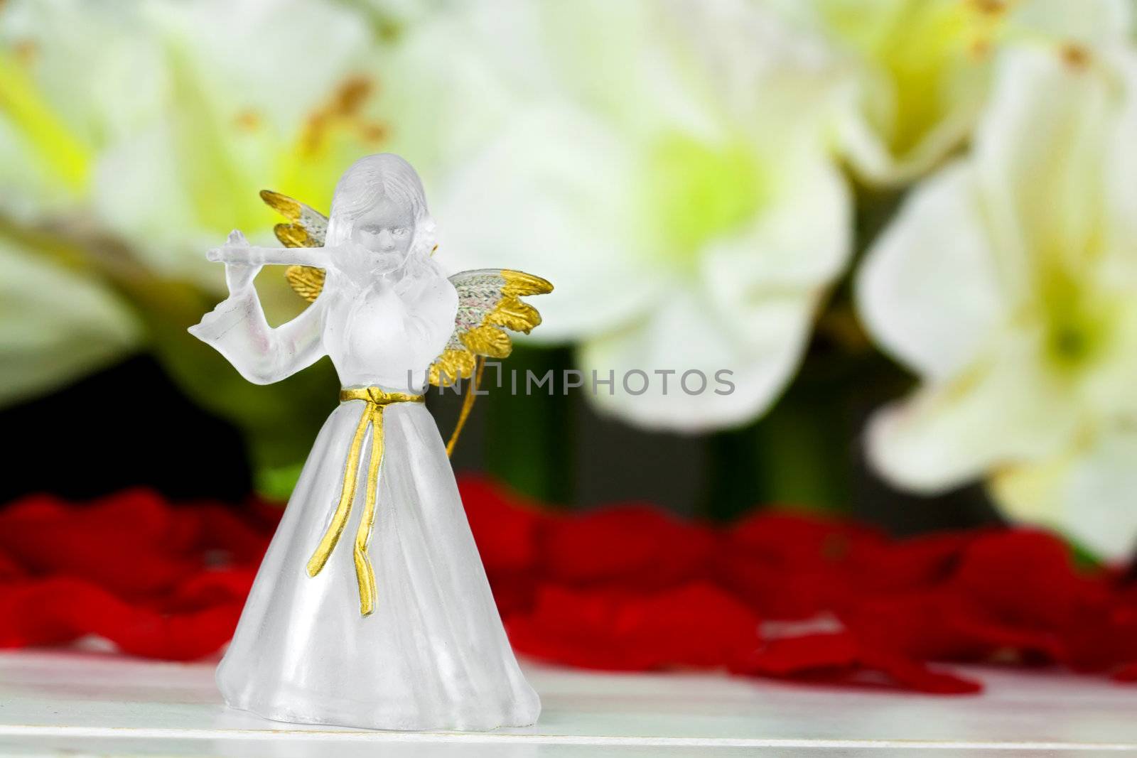 Golden Angel Bell on a Christmas Tree