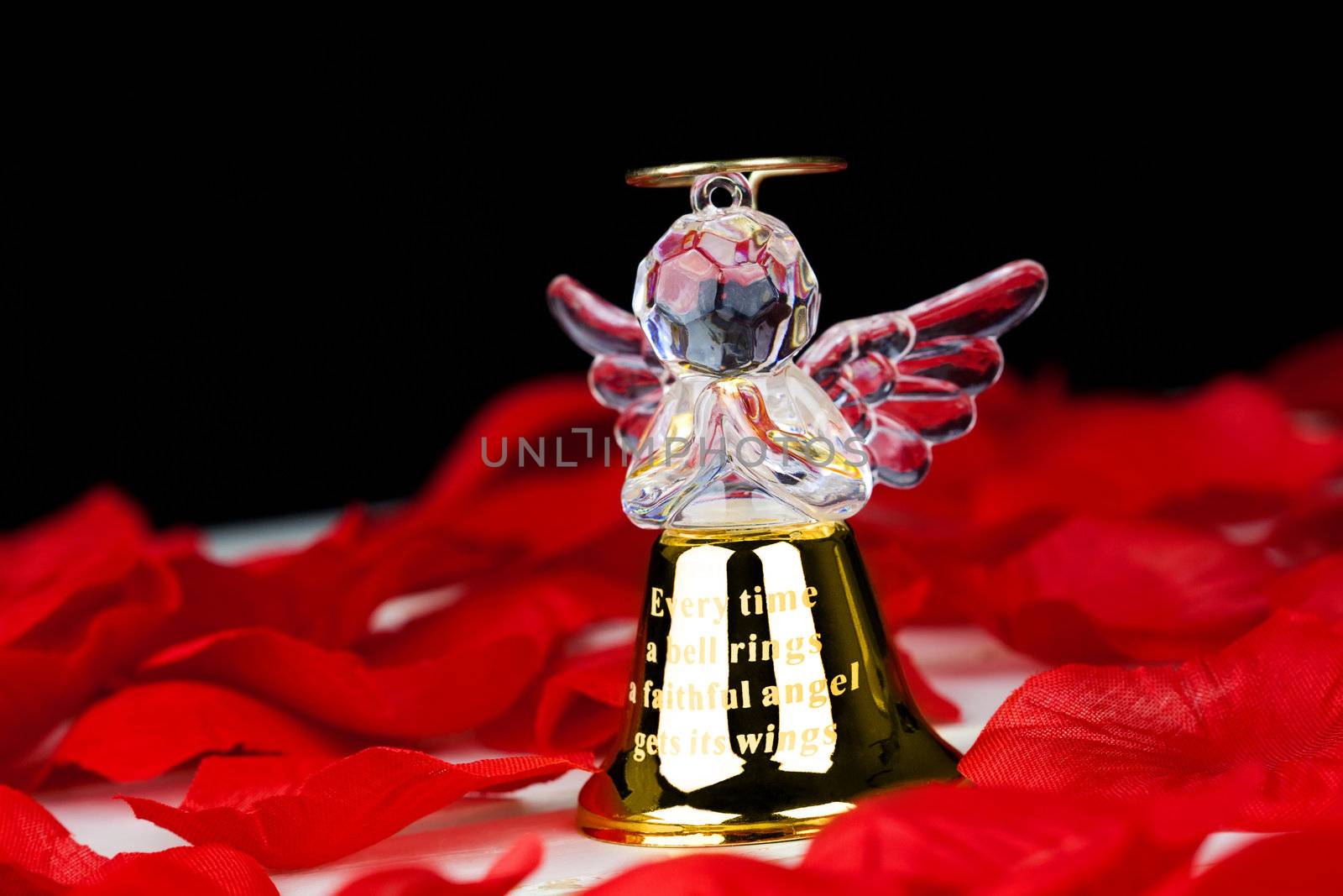 Golden Angel Bell on a Christmas Tree