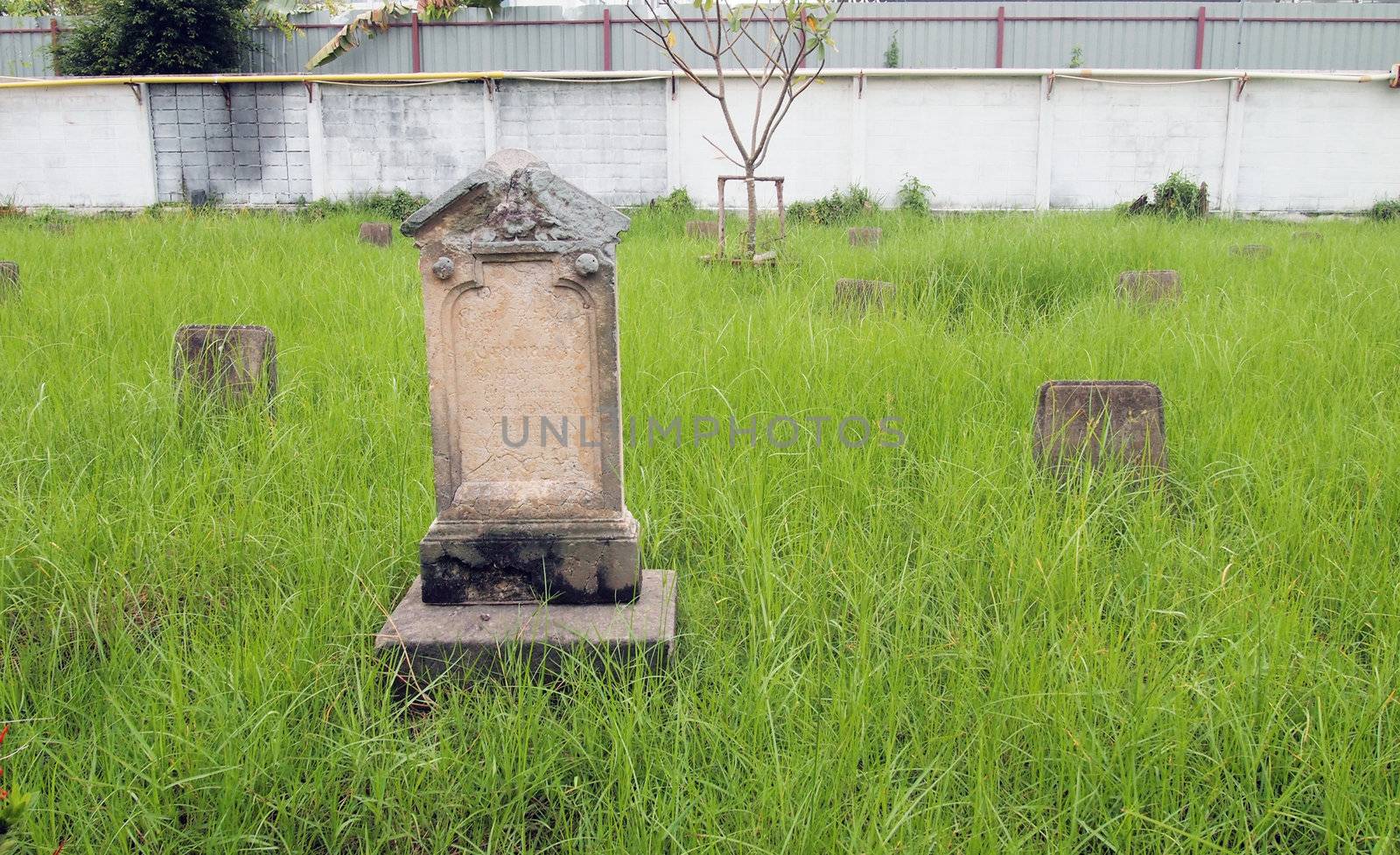 Old tombstone at Bangkok protestant Camatery