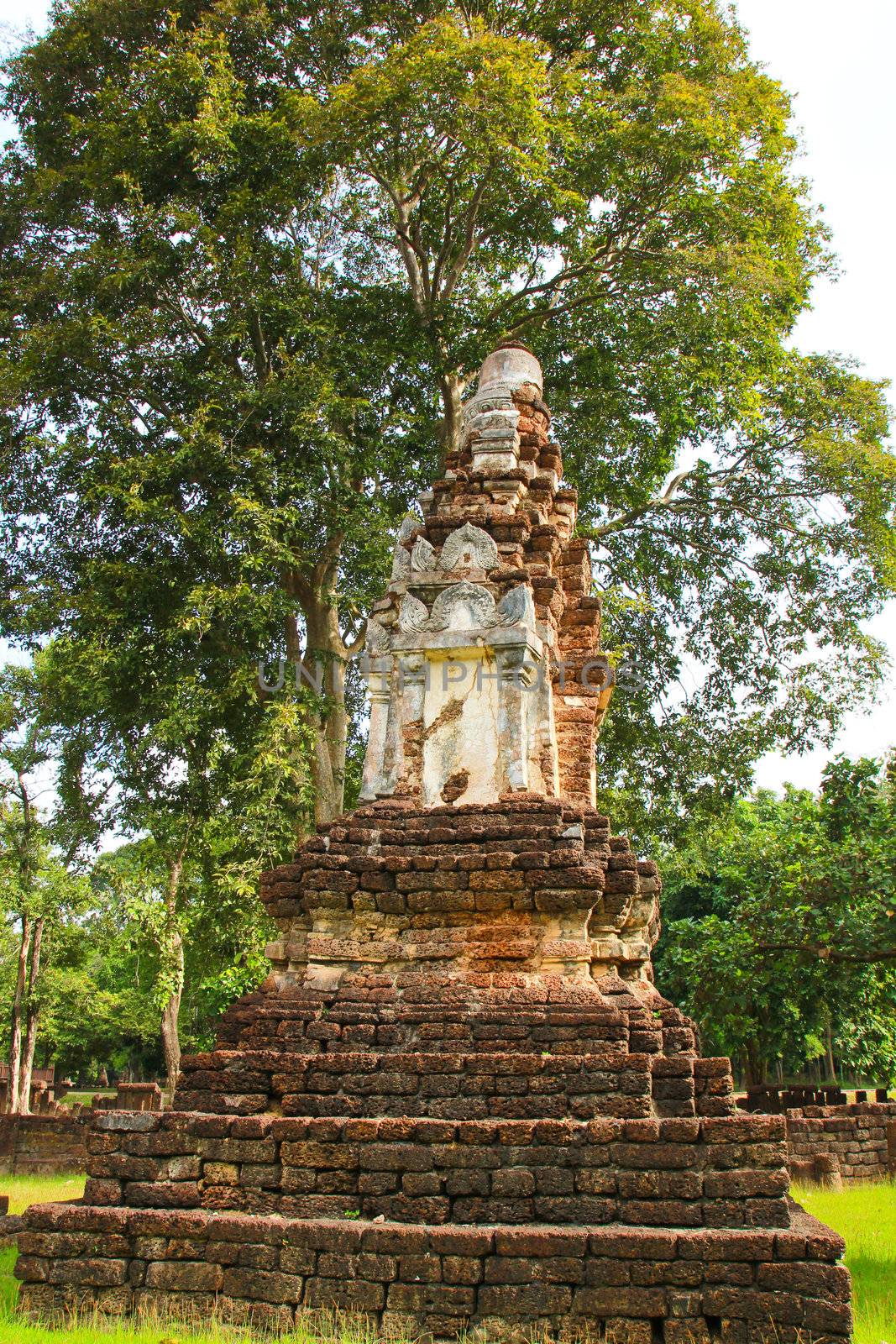 The ruins of the temple in history park sisatchanalai, Sukhothai