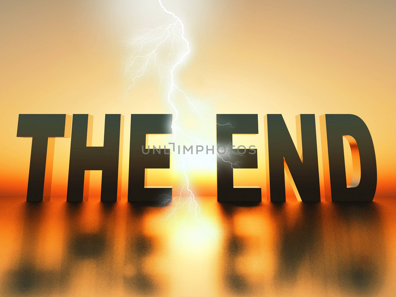 the word "the end" made  in 3 D letters